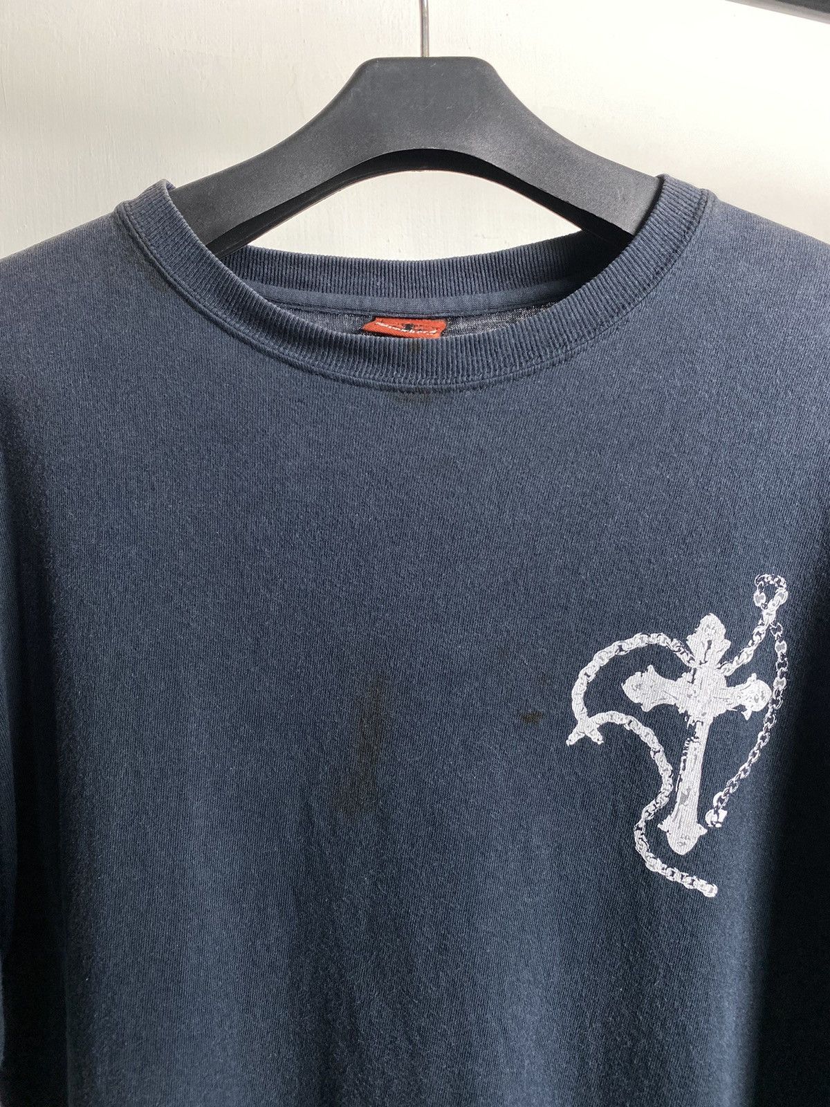 If Six Was Nine × Japanese Brand × Le Grande Bleu (L.G.B.) Breakers Poem Big Cross Gothic Faded Tshirt Size US L / EU 52-54 / 3 - 4 Thumbnail