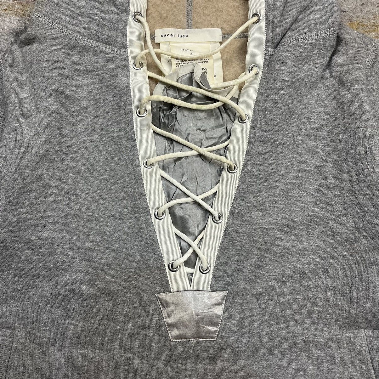 Japanese Brand Sacai luck 2011AW lace up hoodie Size XS / US 0-2 / IT 36-38 - 4 Thumbnail