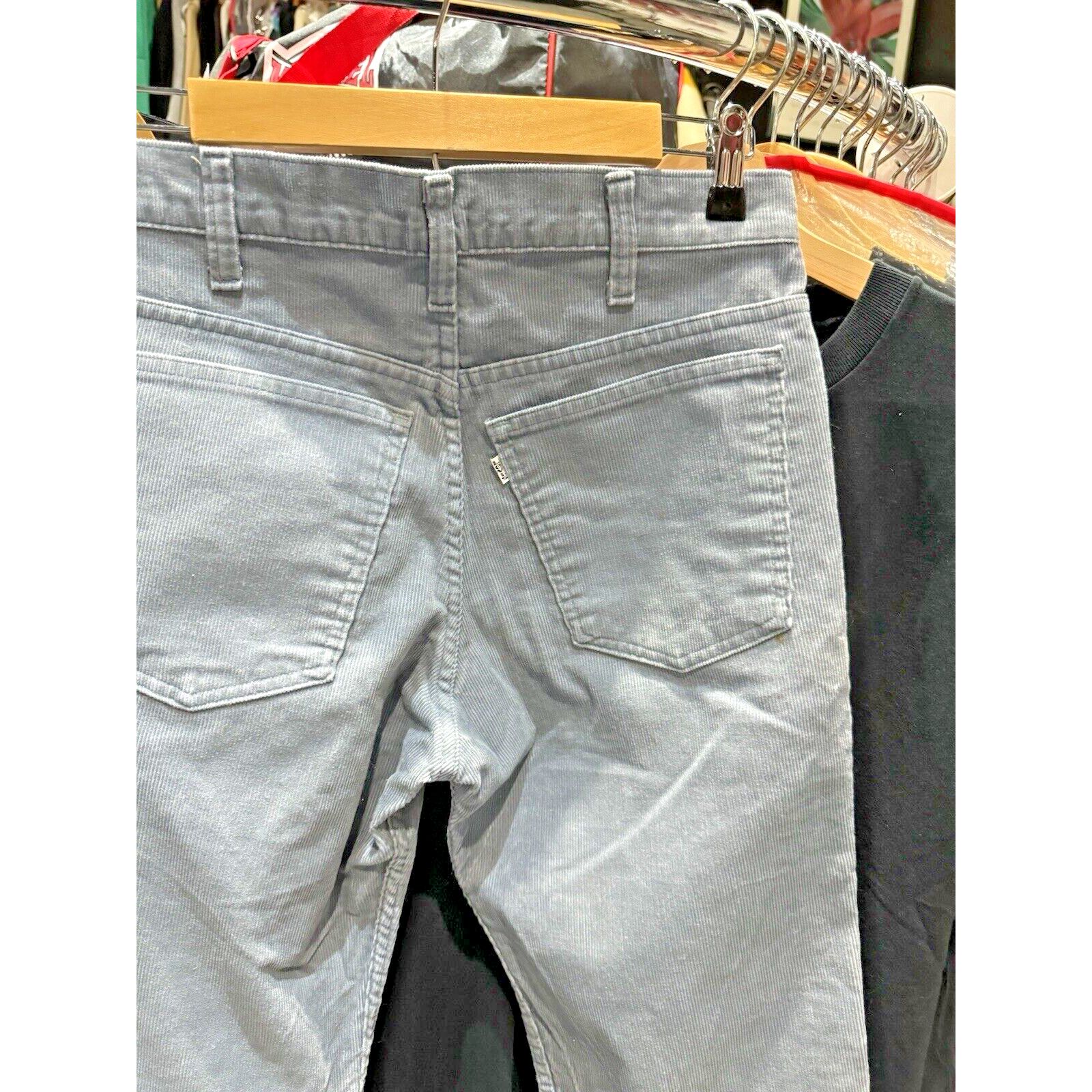 70s Levis 519 Sky Baby Blue White Tab Corduroy Pants Size 29