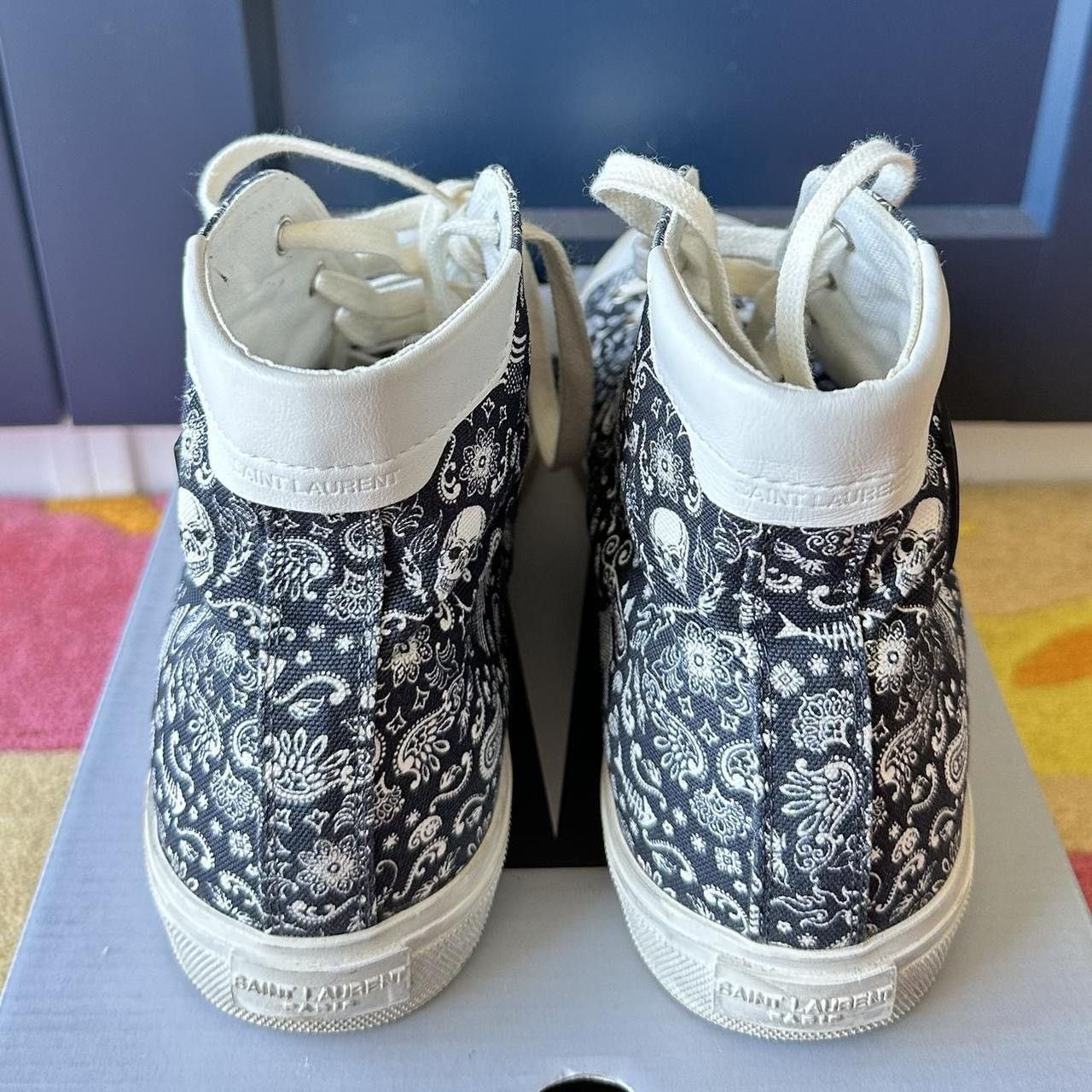 Saint Laurent Paris Saint Laurent Bedford Black Bandana High-Top Sneaker Size US 10 / EU 43 - 4 Thumbnail