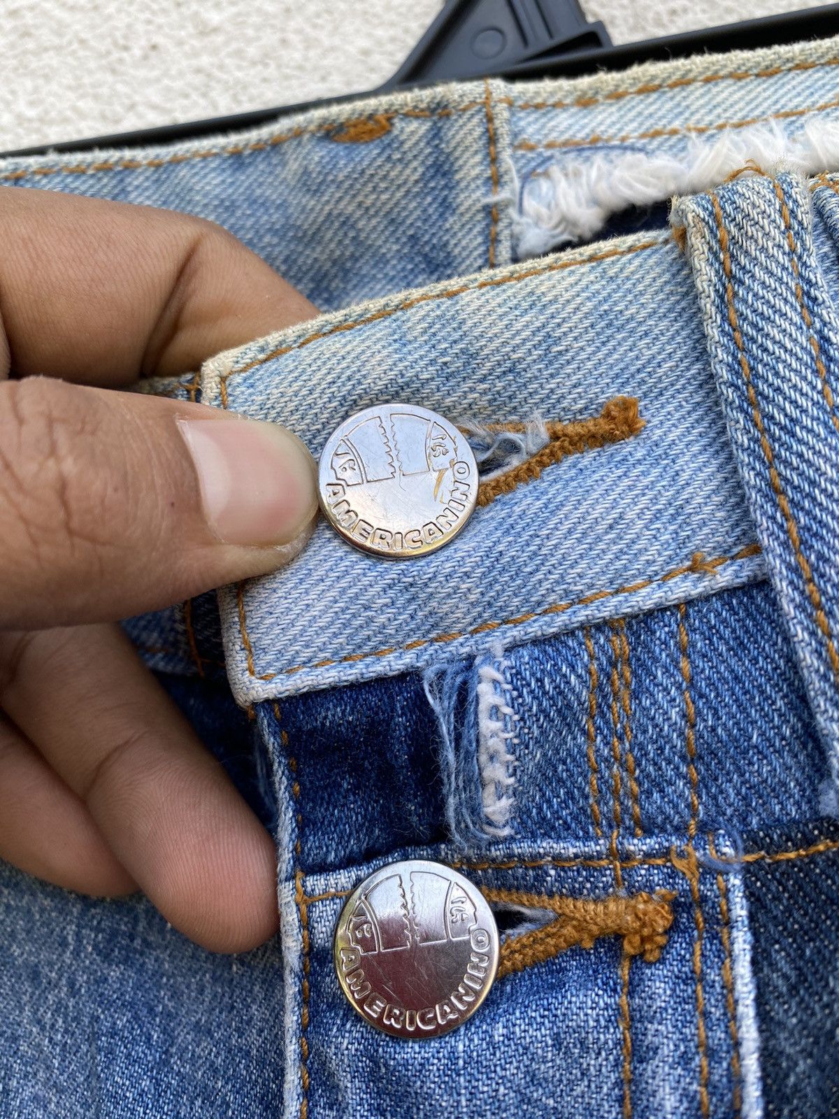 Japanese Brand × Vintage Flare Jeans Patchwork Americanino Denim Size US 29 - 9 Thumbnail