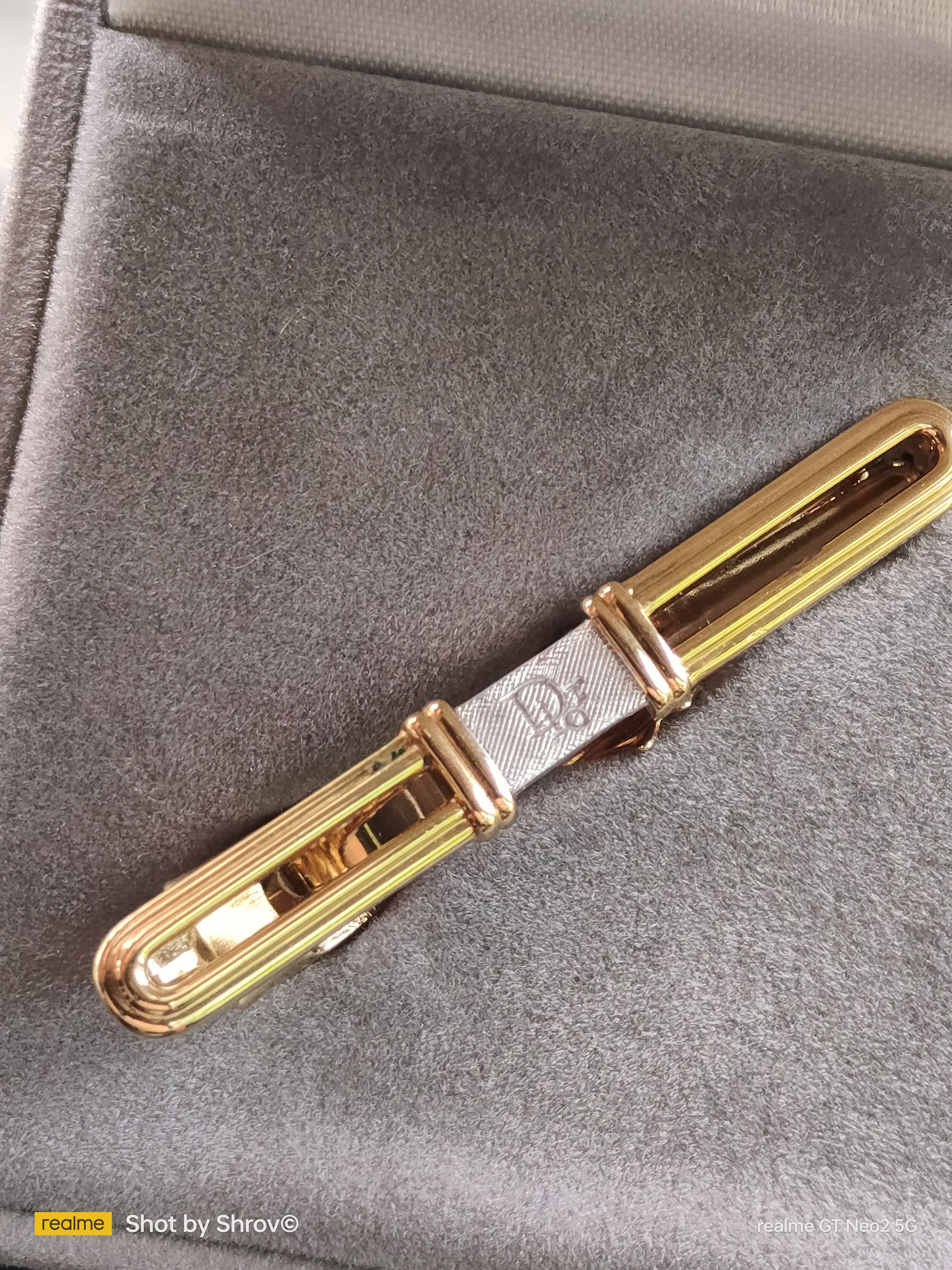 Dior Christian Dior Tie Pin Dior Logo Vintage Gold x Silver Size ONE SIZE - 2 Thumbnail