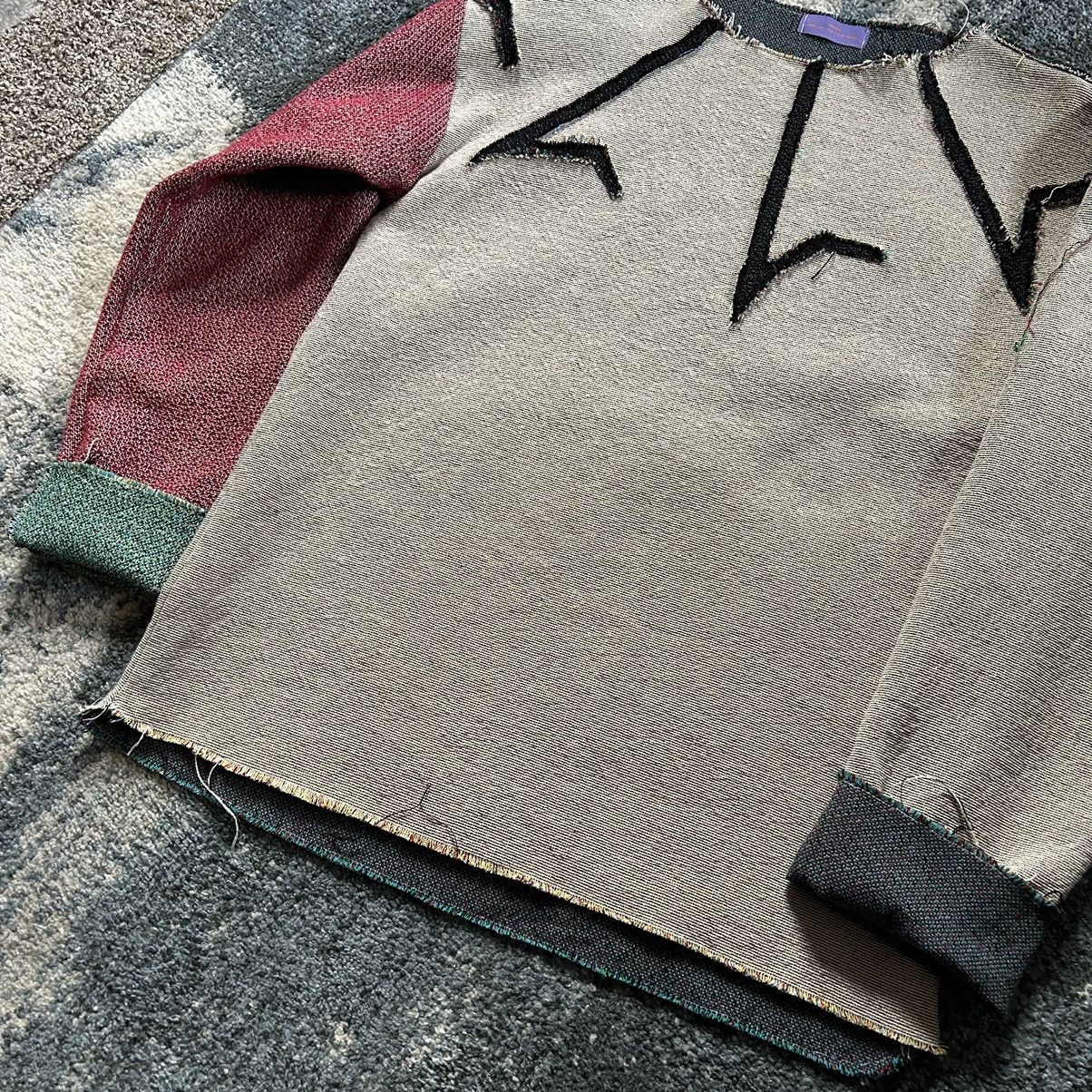 4x1111 nebabot nodnarb BARBED ASYMMETRiC TAPESTRY CREWNECK SCARLET Size US XL / EU 56 / 4 - 4 Thumbnail