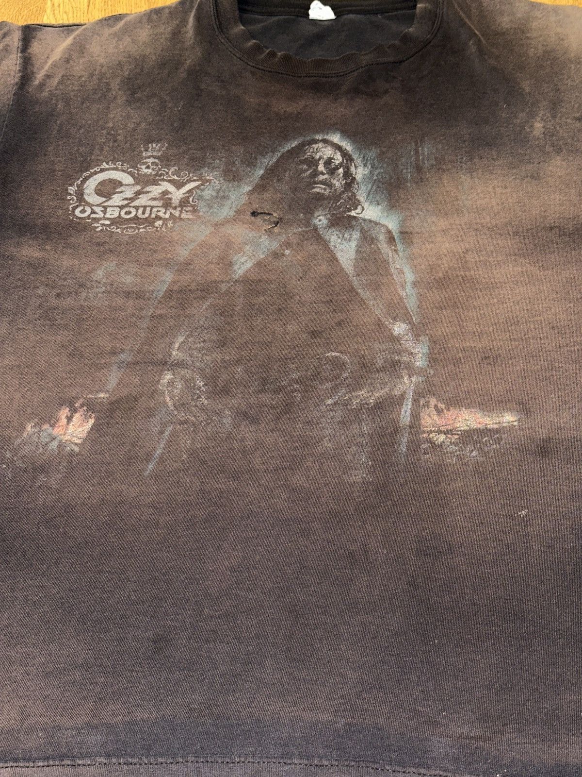 Rap Tees SUPER FADED: Y2K OZZY OSBOURNE Black Rain Graphic Rock Tee Size US XL / EU 56 / 4 - 5 Thumbnail