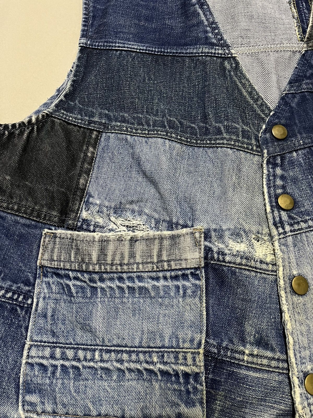 Other Custom Distressed denim snap button vest Size US L / EU 52-54 / 3 - 7 Thumbnail