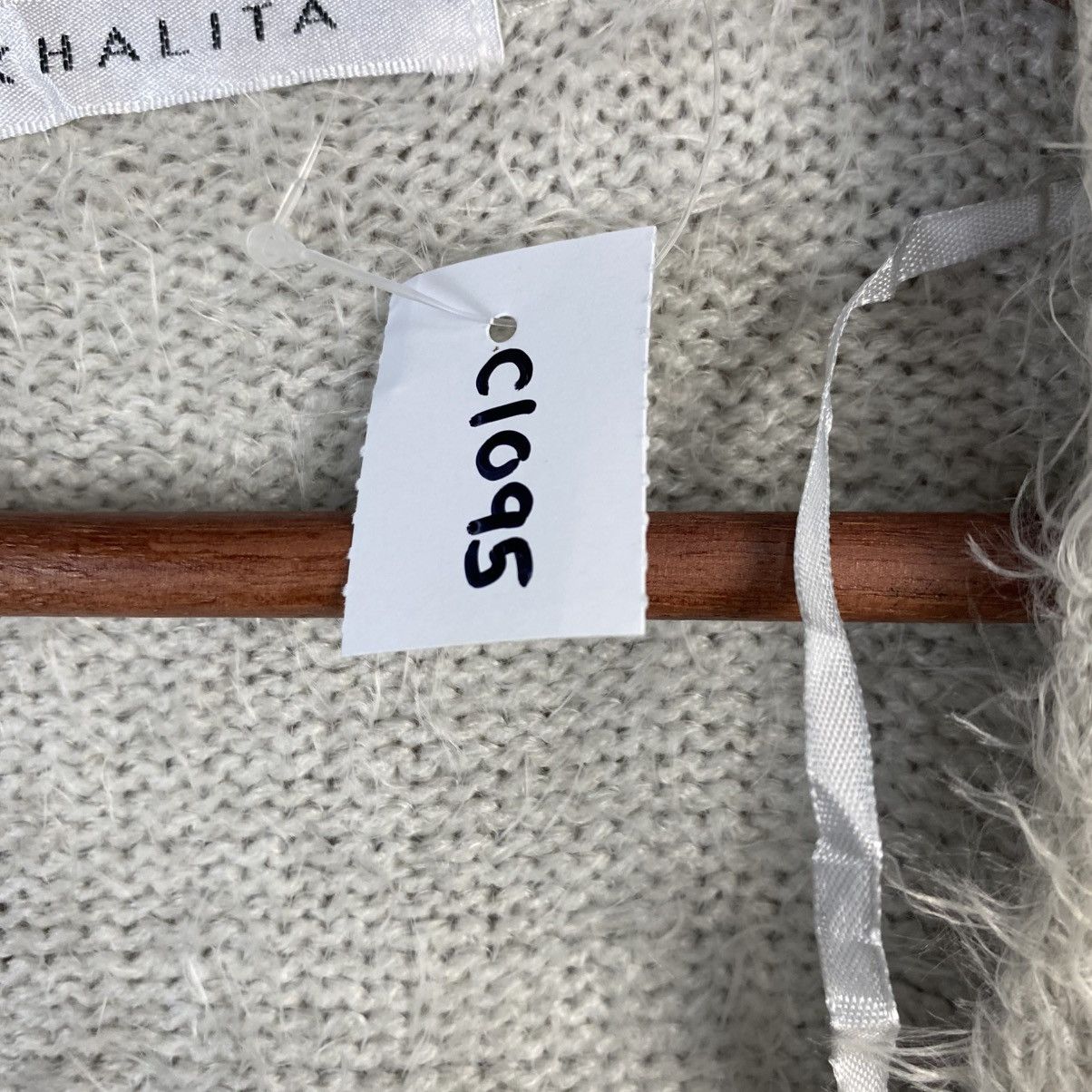 Homespun Knitwear DL Khalita Gray Cardigan Fur shaggy Knitwear #C1095 Size XL / US 12-14 / IT 48-50 - 10 Thumbnail