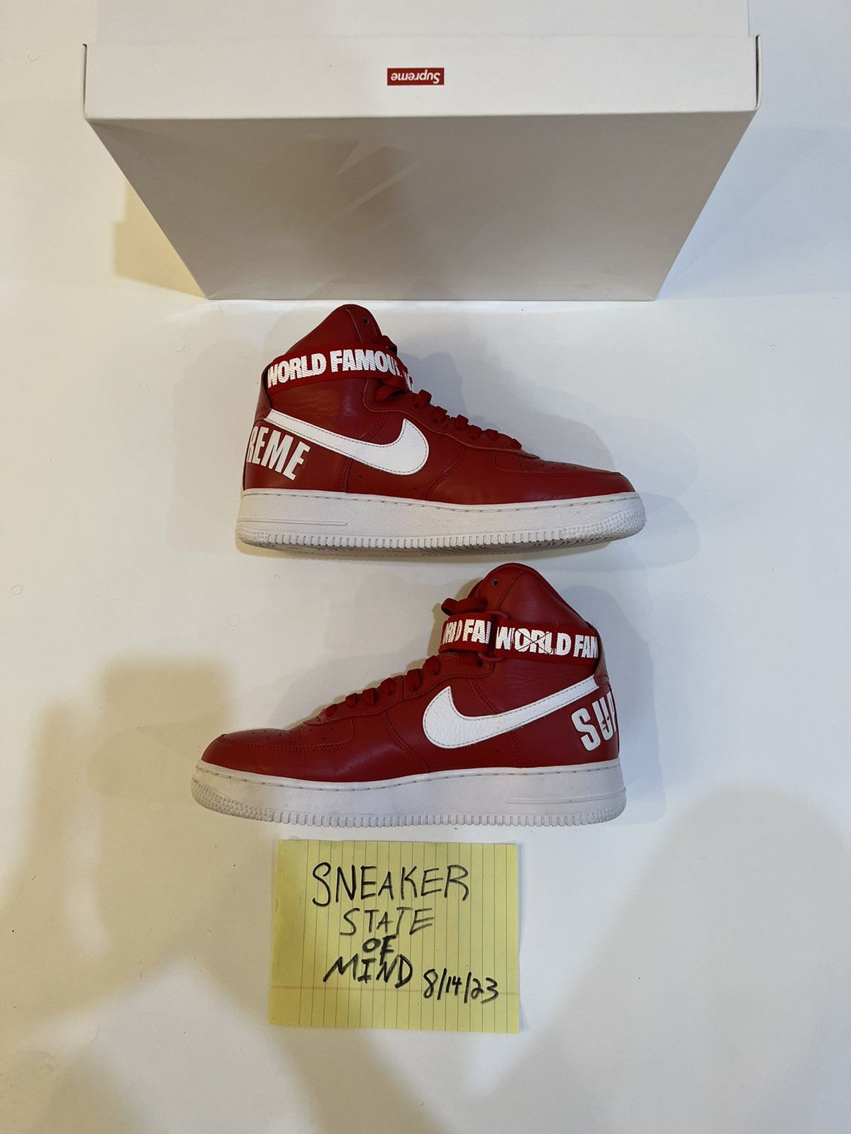 Nike × Supreme RARE SUPREME AIR FORCE HIGH TOP FALL WINTER 2014 RED SIZE 10 Size US 10 / EU 43 - 4 Thumbnail