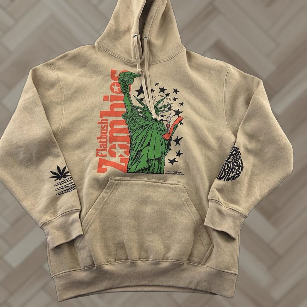 Vintage VINTAGE The Glorious Dead Flatbrush Zombies Hoodie Men S Small Tan Pullover Sweatshirt Brown NS? Size US S / EU 44-46 / 1 - 1 Thumbnail