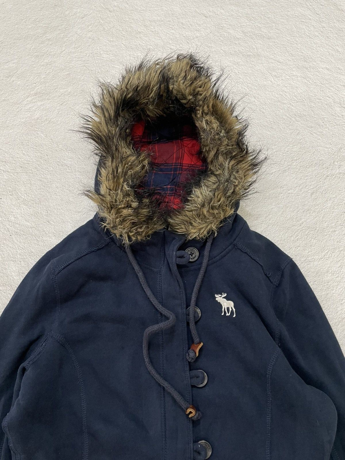 Japanese Brand 00s Abercrombie Fur Hooded Sherpa Plaid Y2K LGB goa Hysteric Size US M / EU 48-50 / 2 - 2 Thumbnail