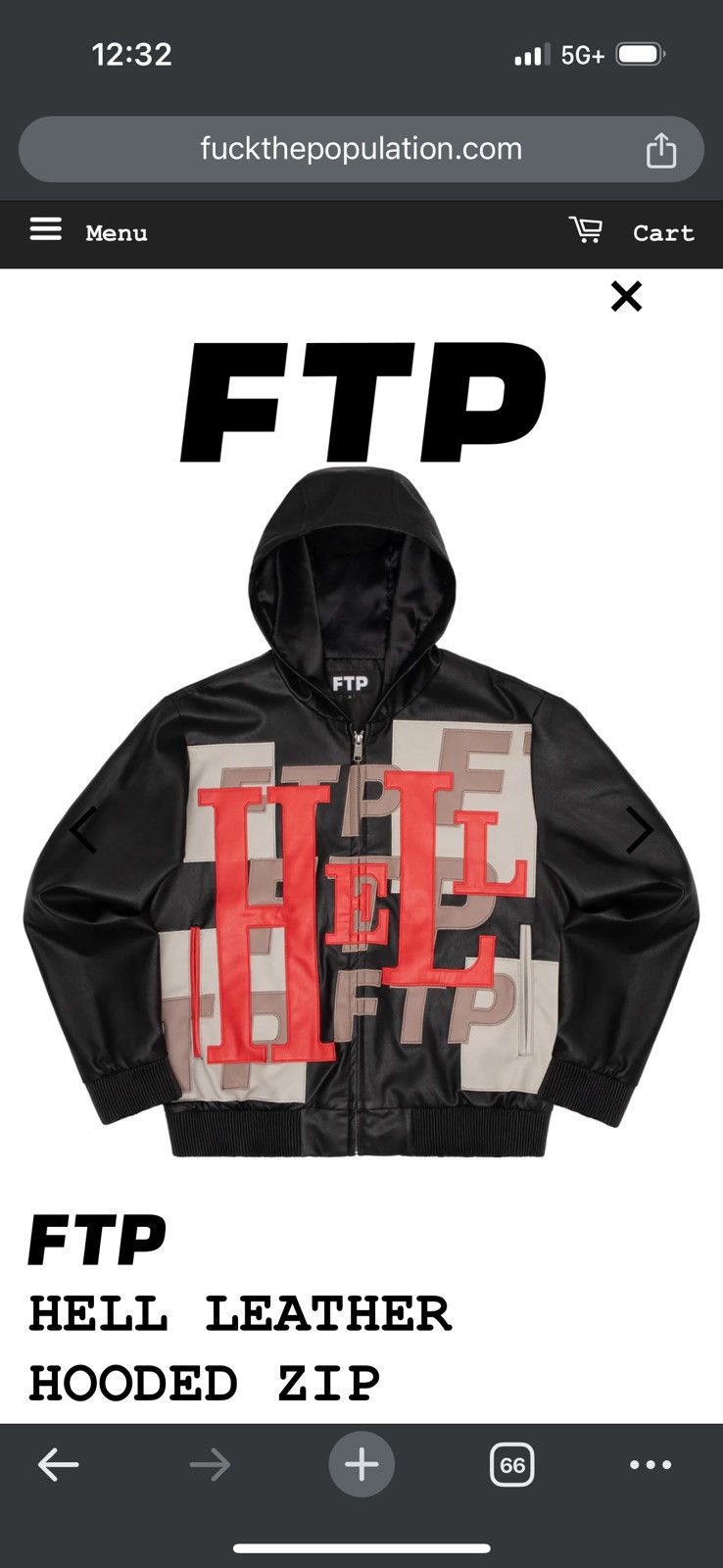 Fuck The Population FTP Hell Leather Zip Up Hoodie Size US S / EU 44-46 / 1 - 2 Thumbnail