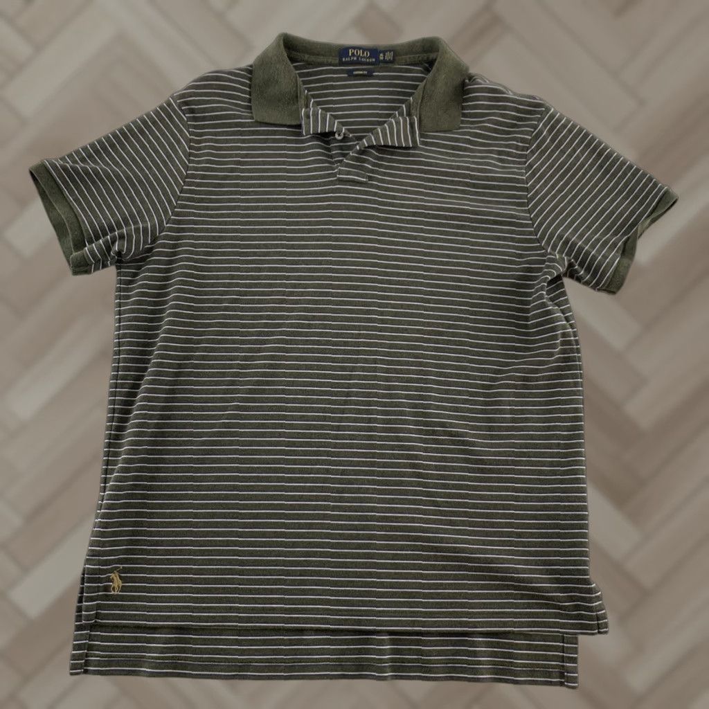 Polo Ralph Lauren Polo Ralph Lauren Short Sleeve Polo Shirt XL Green Striped Mens Size US XL / EU 56 / 4 - 1 Thumbnail