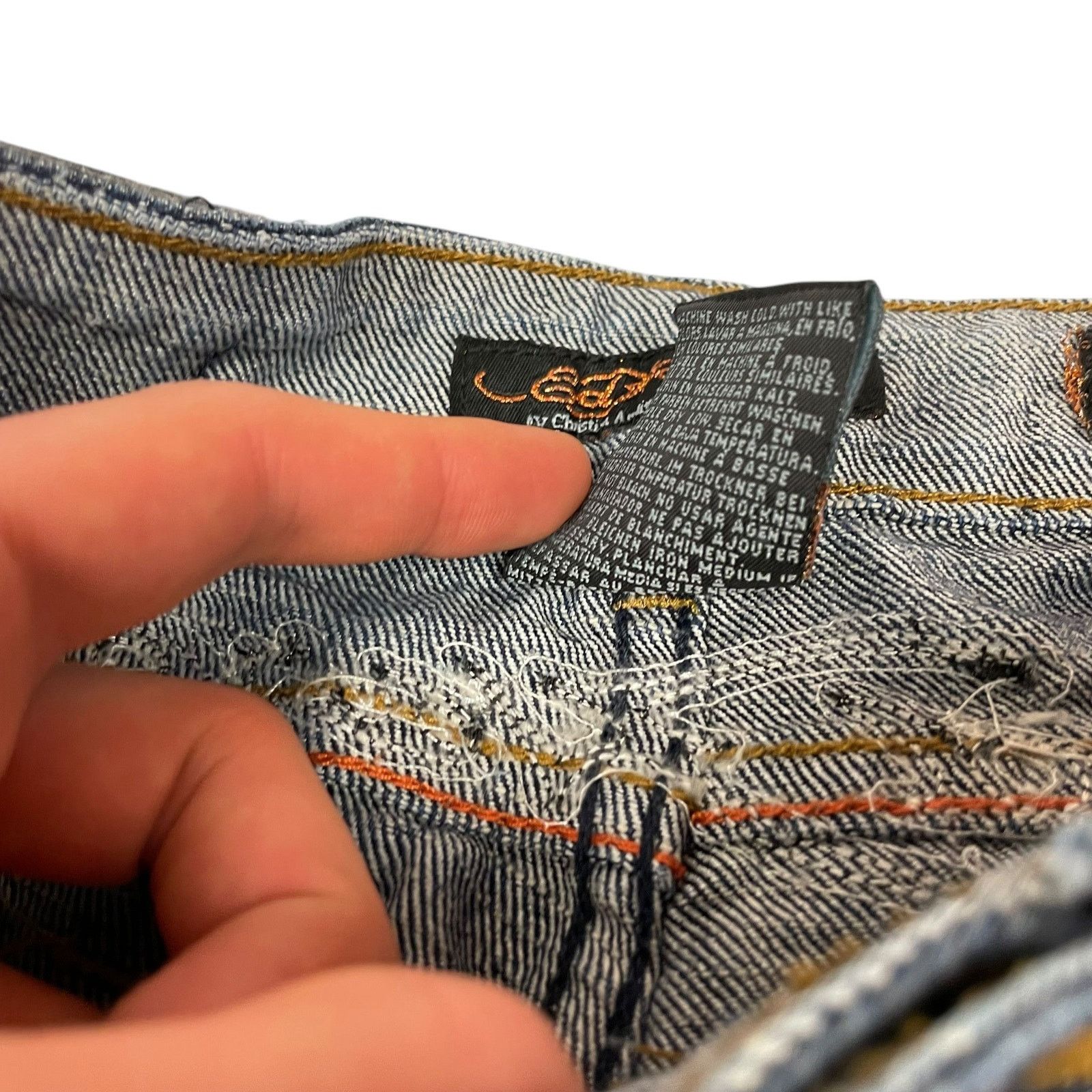 Ed Hardy × Vintage Ed Hardy Women's Blue Cotton Beaded Mid-Rise Denim Shorts 28 Size 28" / US 6 / IT 42 - 9 Thumbnail