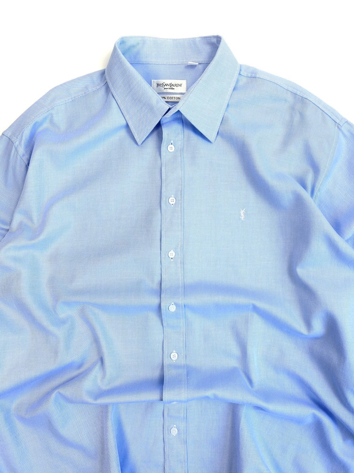 Yves Saint Laurent Yves Saint Laurent Blue Striped Button-Up Shirt Vintage XXL Size US XXL / EU 58 / 5 - 7 Thumbnail