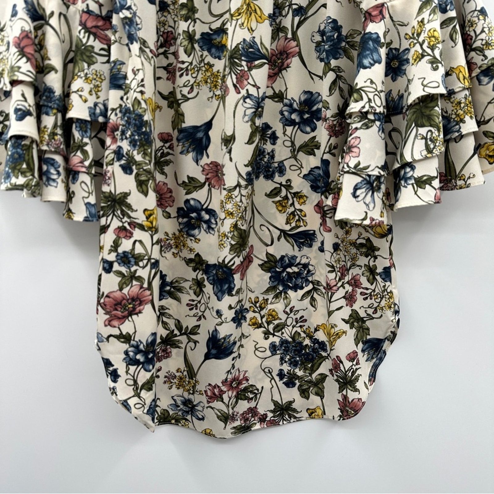 MISA Los Angeles MISA Amal Multicolor Floral Off Shoulder Ruffle Mini Dress Size XS / US 0-2 / IT 36-38 - 4 Thumbnail