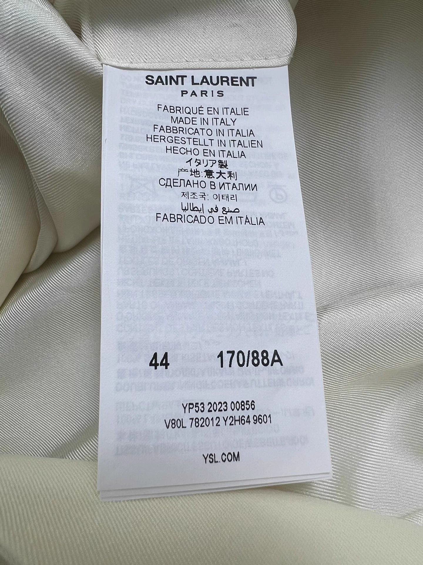 Saint Laurent Paris SAINT LAURENT SLP 24SS Cream White 44 Big Lapel Blazer Size 44R - 5 Thumbnail