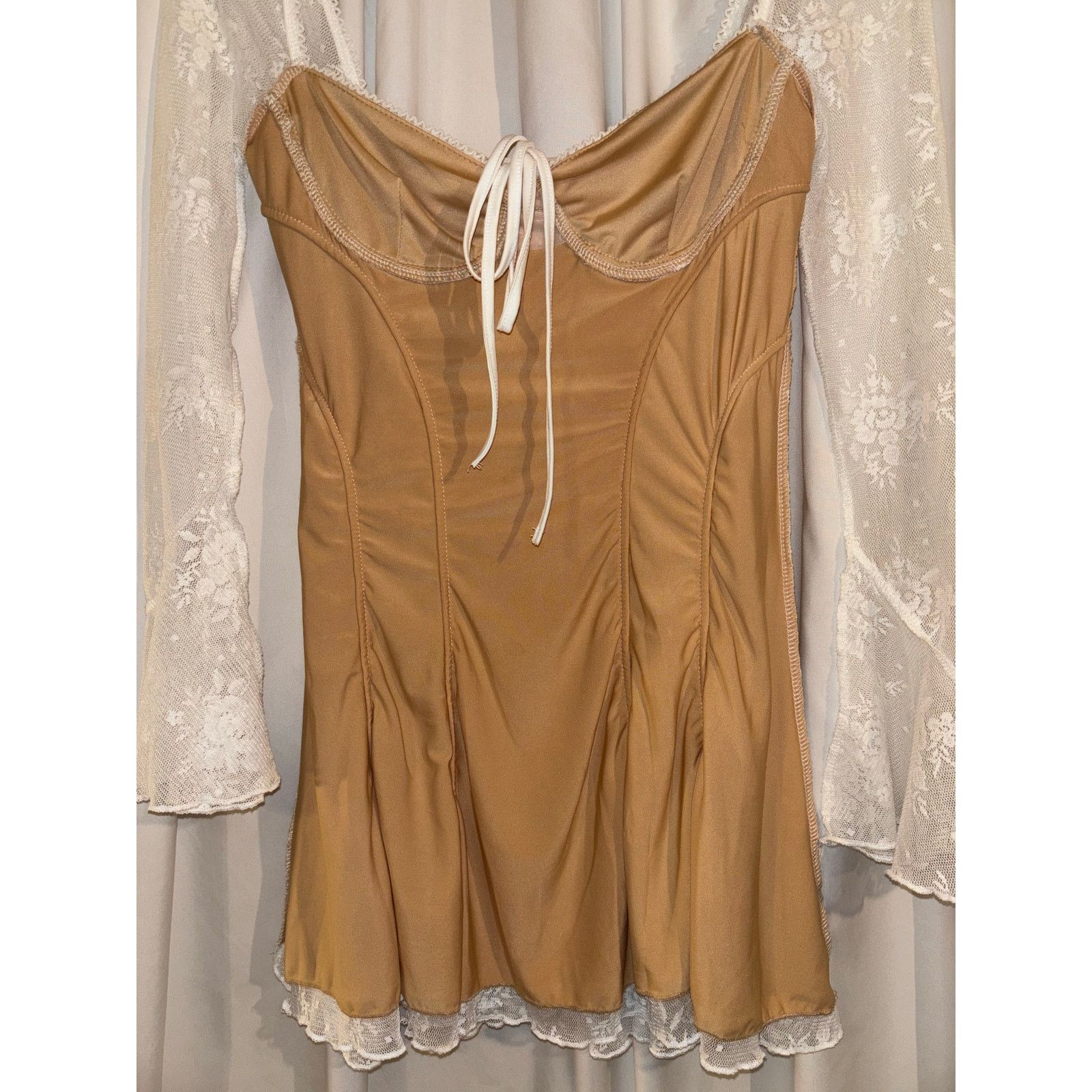 Shein SHEIN Size Medium Long Sleeved Sheer Lace Mini Dress Size M / US 6-8 / IT 42-44 - 5 Thumbnail
