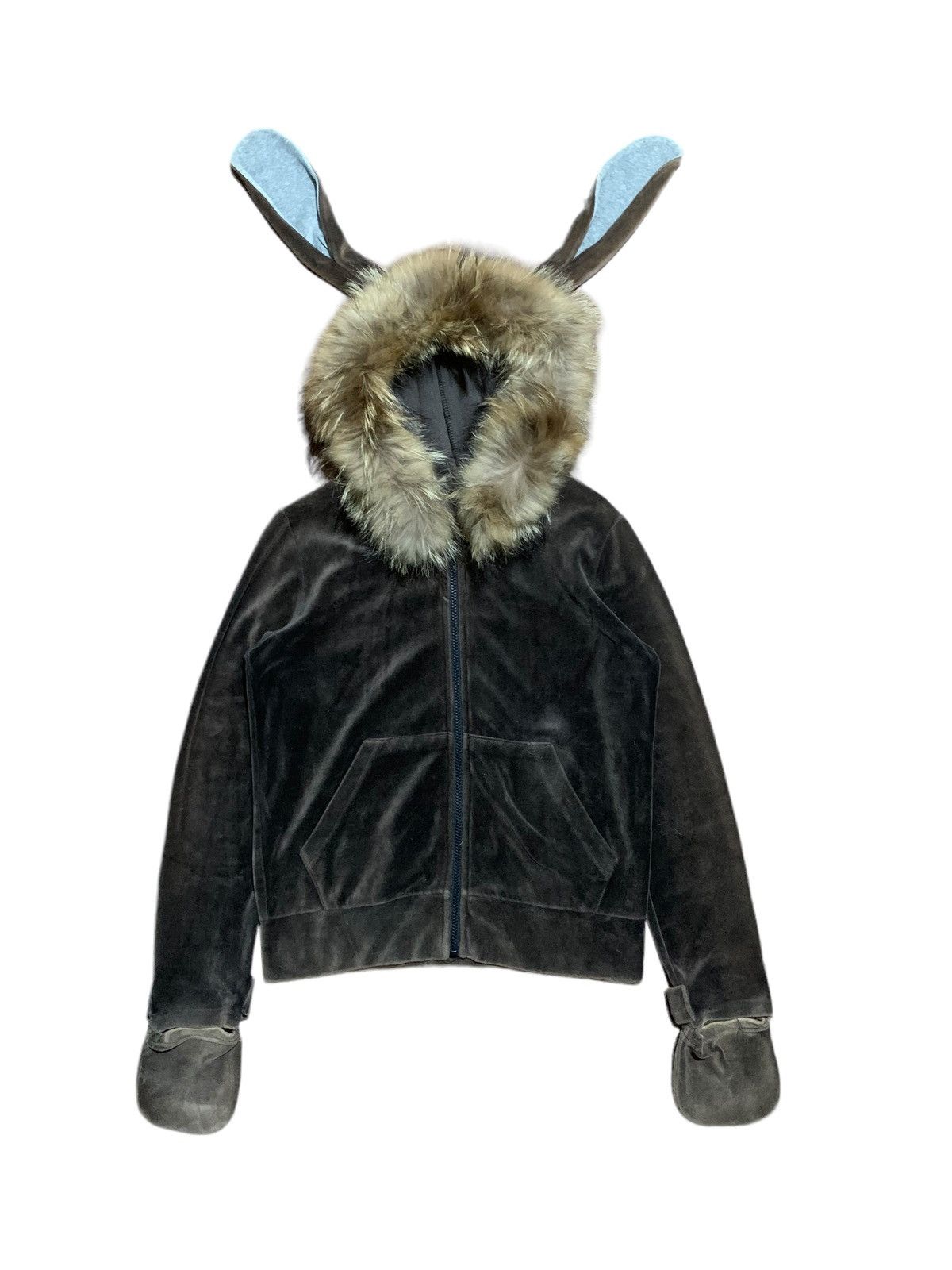 Japanese Brand × Vintage japanese brand rabbit ears velvet fur hoodie ifsixwasnine Size US S / EU 44-46 / 1 - 1 Thumbnail