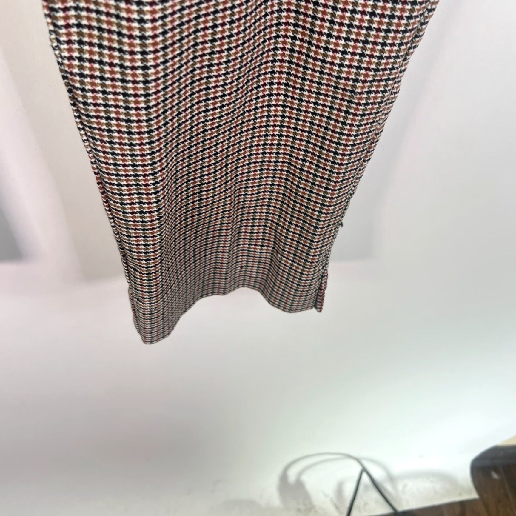 Vintage Zac & Rachel Hounds Tooth Poly Linen Blend Pants Womens 18W 40X27 Vintage High Rise Flat Front Tapered Leg Dress Pants Brown 80s Check Size 40" / US 18 - 5 Thumbnail
