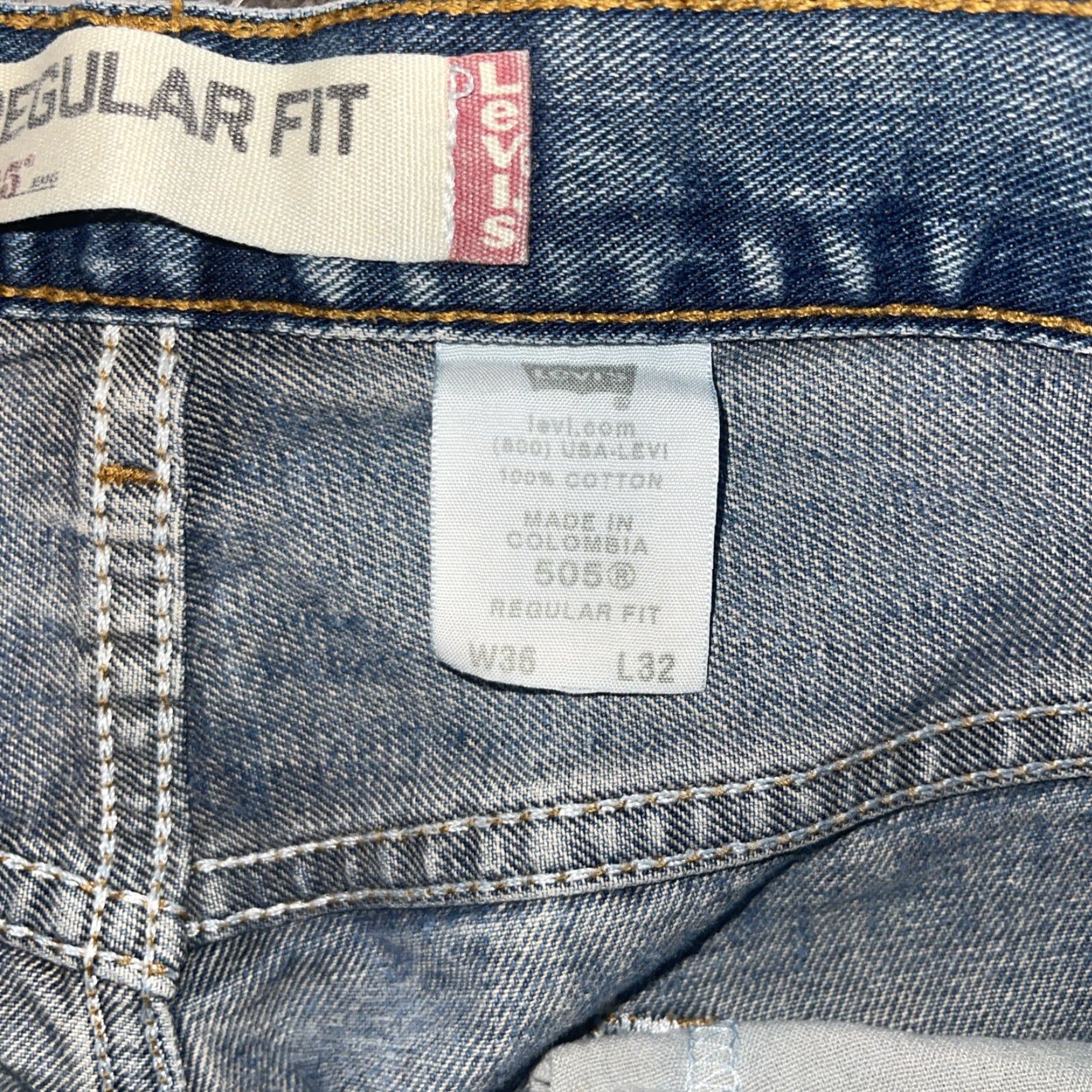 Levi's VINTAGE Levi's 505 Levi's Jeans Regular Fit 36x32 Blue Denim Mens Straight 5-Pocket Size US 36 / EU 52 - 6 Thumbnail