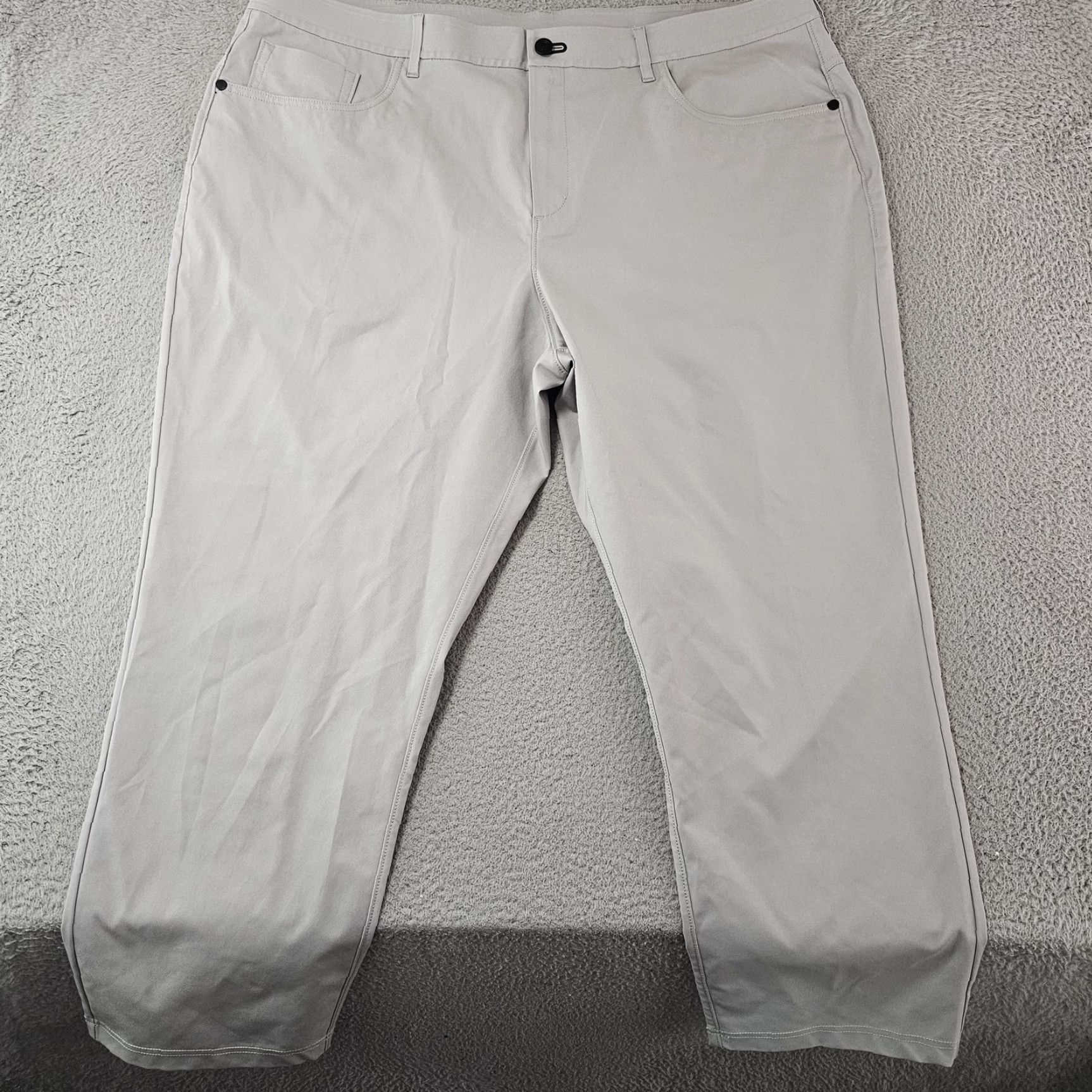 Vintage Public Rec Pants Mens 42x26 Gray Stretch Performance Golf Casual Lightweight Chino Straight Pants Mens Gray 42x26 Casual Travel Golf Pants Size US 42 / EU 58 - 2 Thumbnail