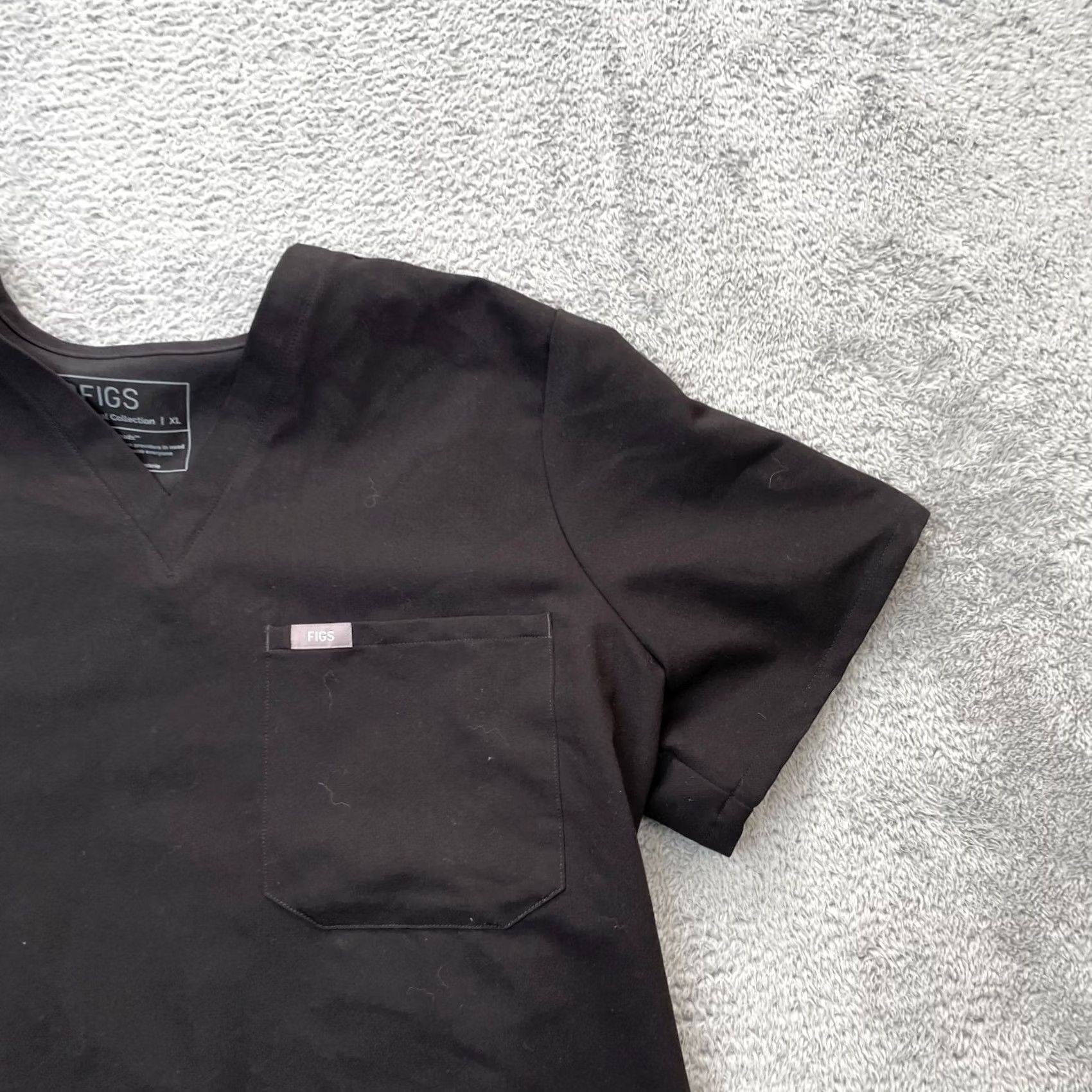 Logo 7 FIGS Top Womens XL Black Catarina Scrub Logo Stretch Medical Healthcare Size XL / US 12-14 / IT 48-50 - 5 Thumbnail