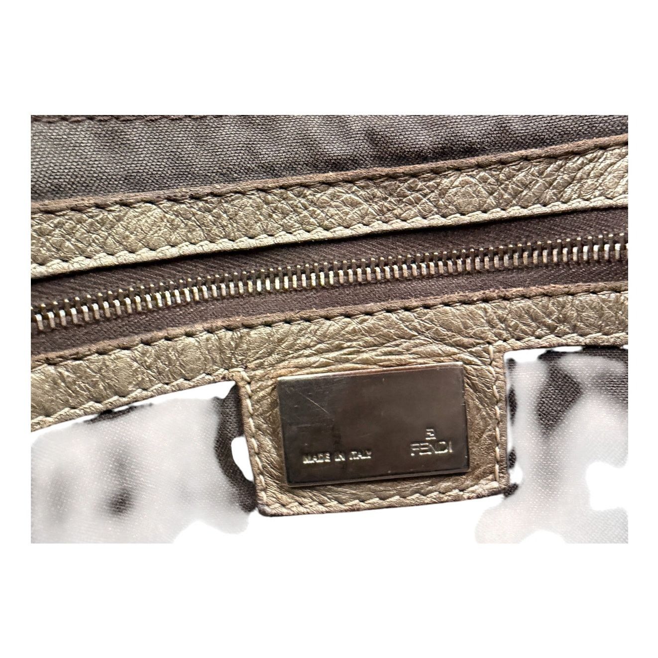Fendi Fendi Zucchino Fabric and Leather Mama Baguette Bag Size ONE SIZE - 11 Thumbnail