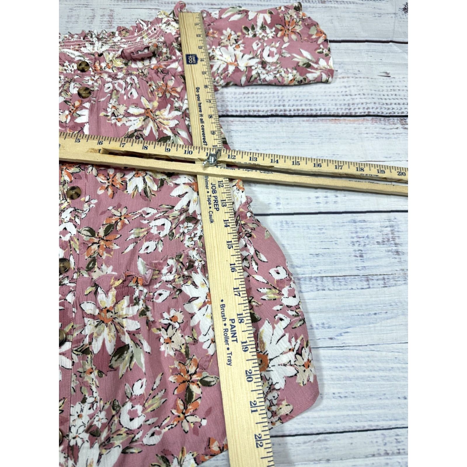 Vintage Maurices Blouse Shirt Off the Shoulder Pink Floral Short Sleeve Ruffle S NWT Women Tops Size S / US 4 / IT 40 - 7 Thumbnail