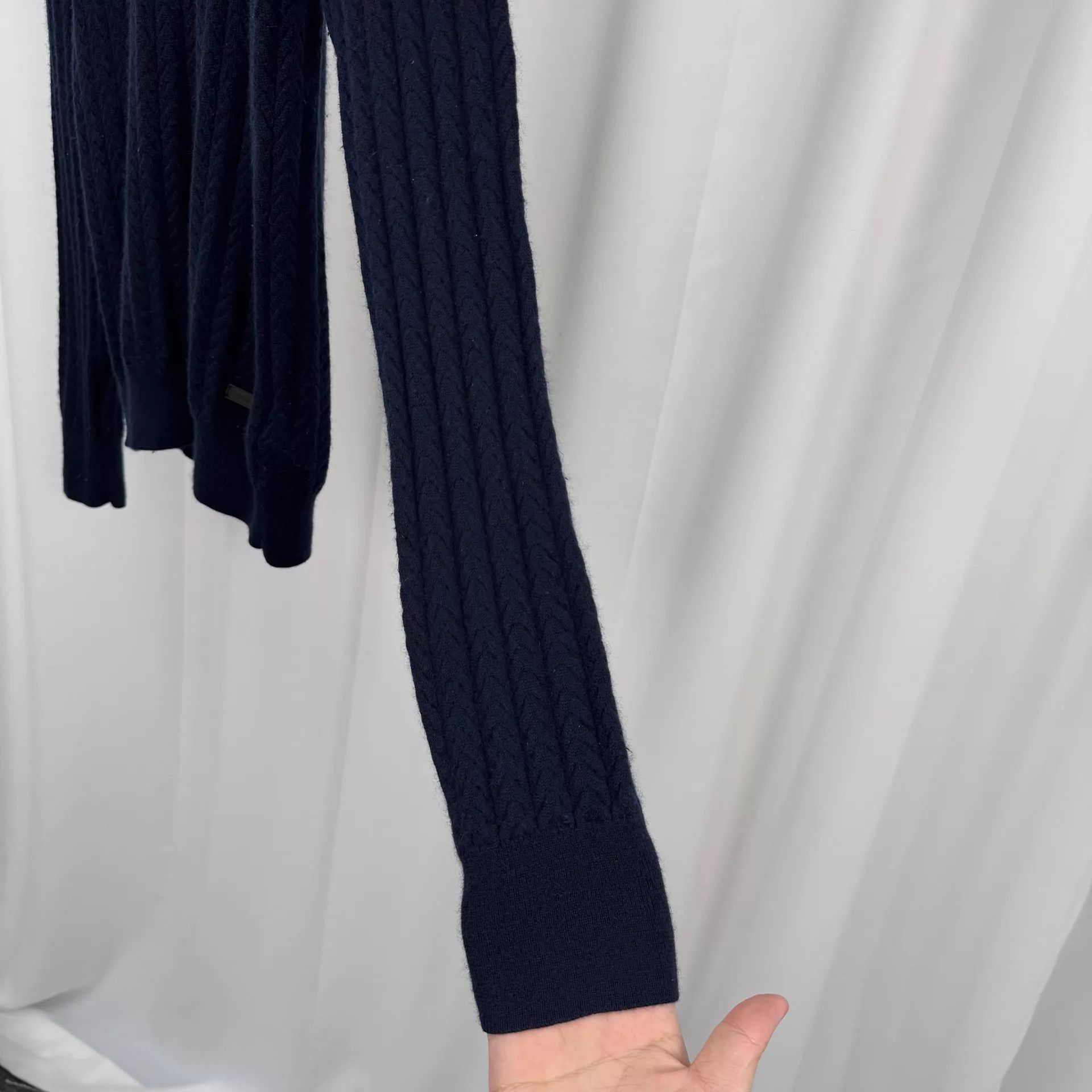 Burberry Burberry Logo Cable Knit Cashmere Sweater L Mint Size L / US 10 / IT 46 - 4 Thumbnail