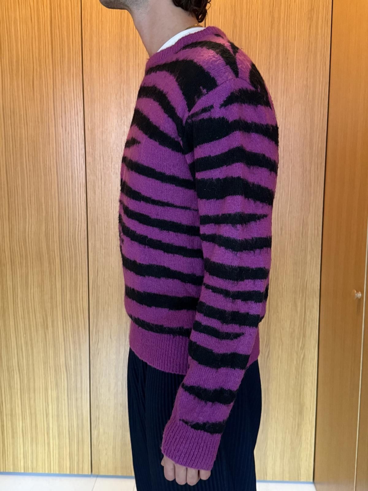 Stussy Stüssy Men's Sweater Purple and Black Striped Pattern Size US M / EU 48-50 / 2 - 5 Thumbnail