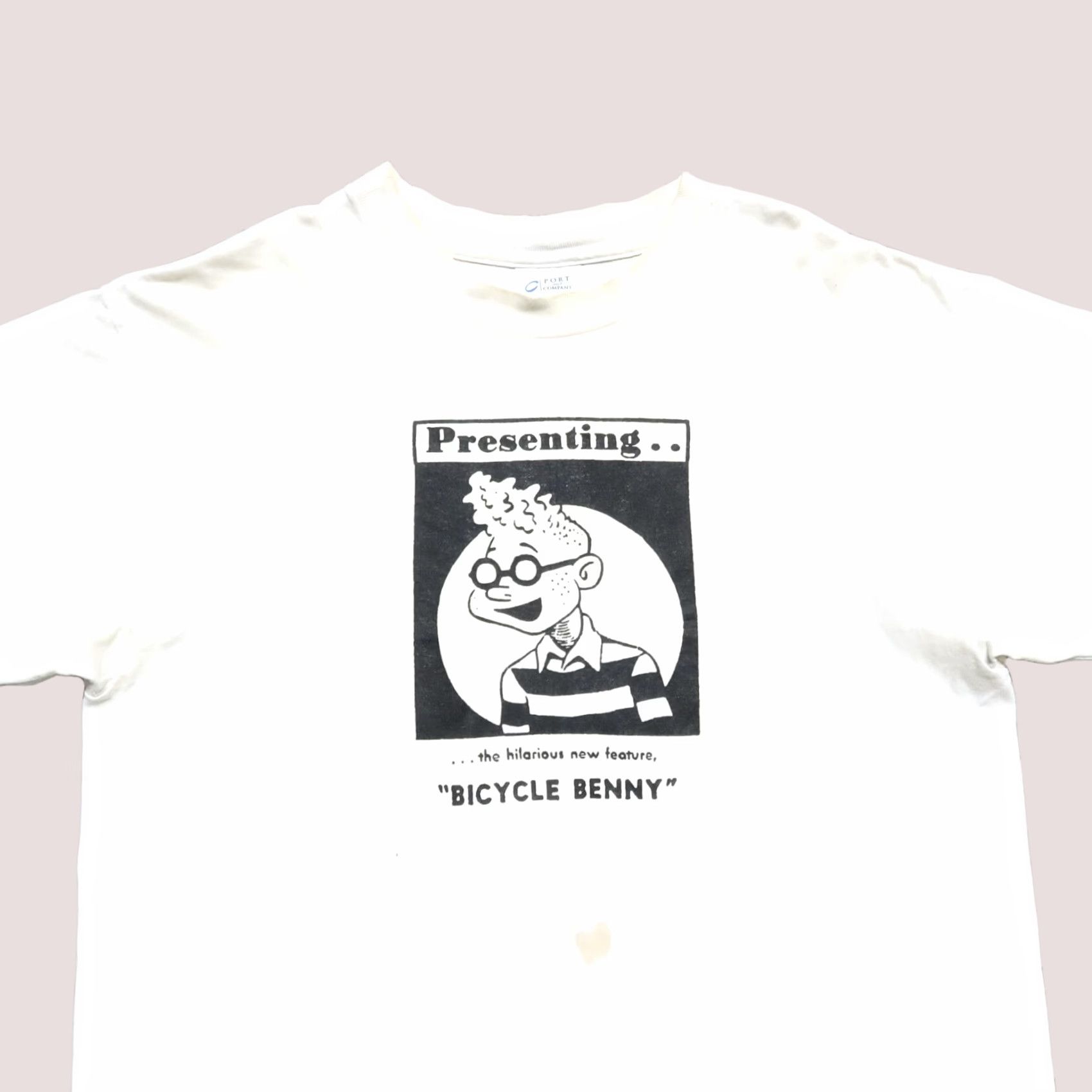 Port & Company VINTAGE Bicycle Benny Comic Strip Shirt Mens L White Vintage Bicycle Benny Comic Strip Shirt Mens L White Size US L / EU 52-54 / 3 - 1 Thumbnail
