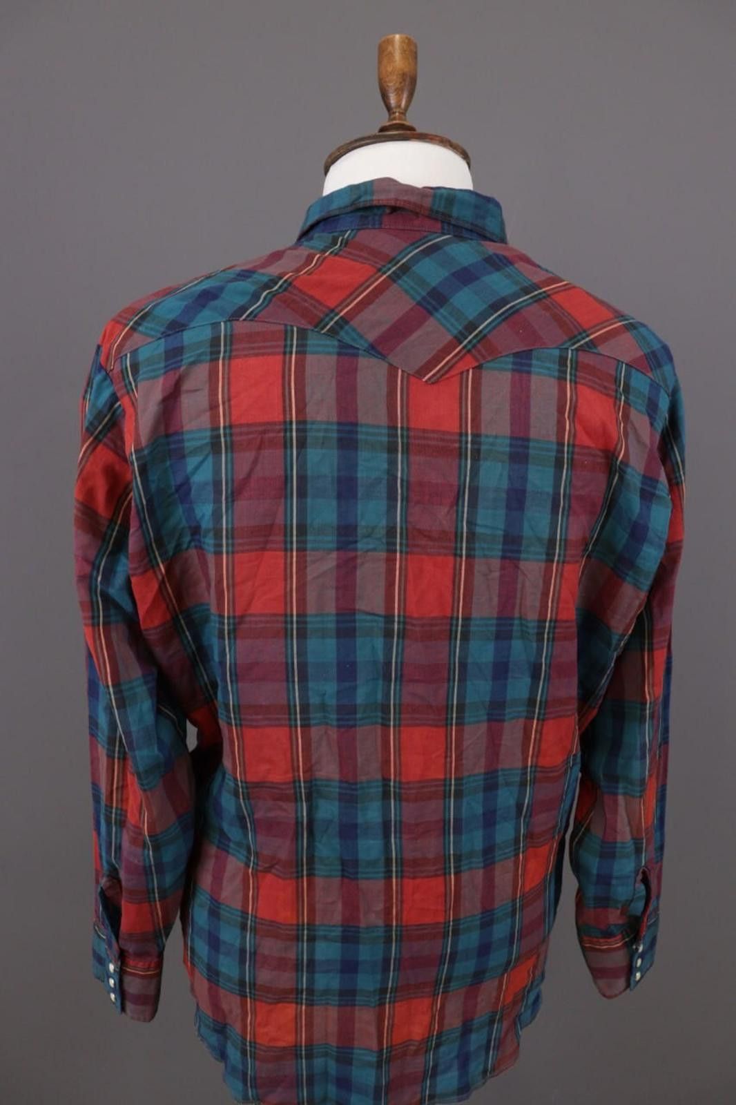 Wrangler Vintage Wrangler Multi Check Snap Western Shirt Size XL Size US XL / EU 56 / 4 - 12 Thumbnail