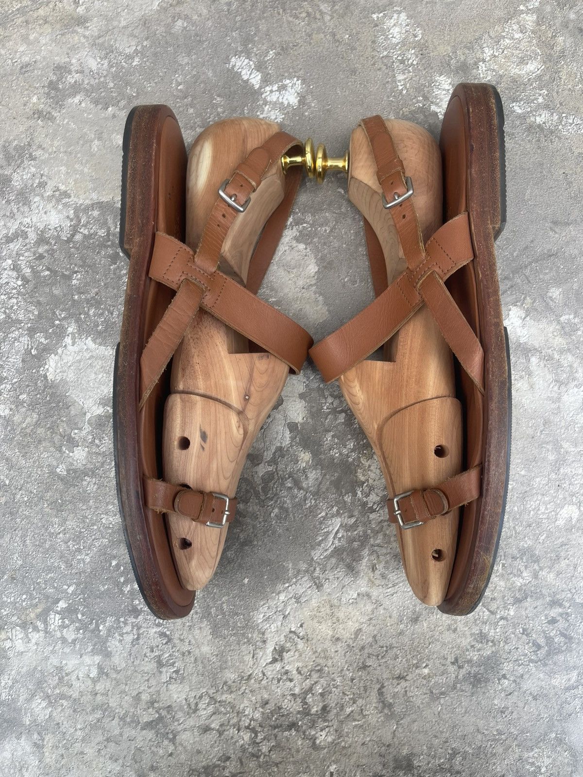 Hermes 🟤 Brown strappy sandals Size US 9 / EU 42 - 5 Thumbnail