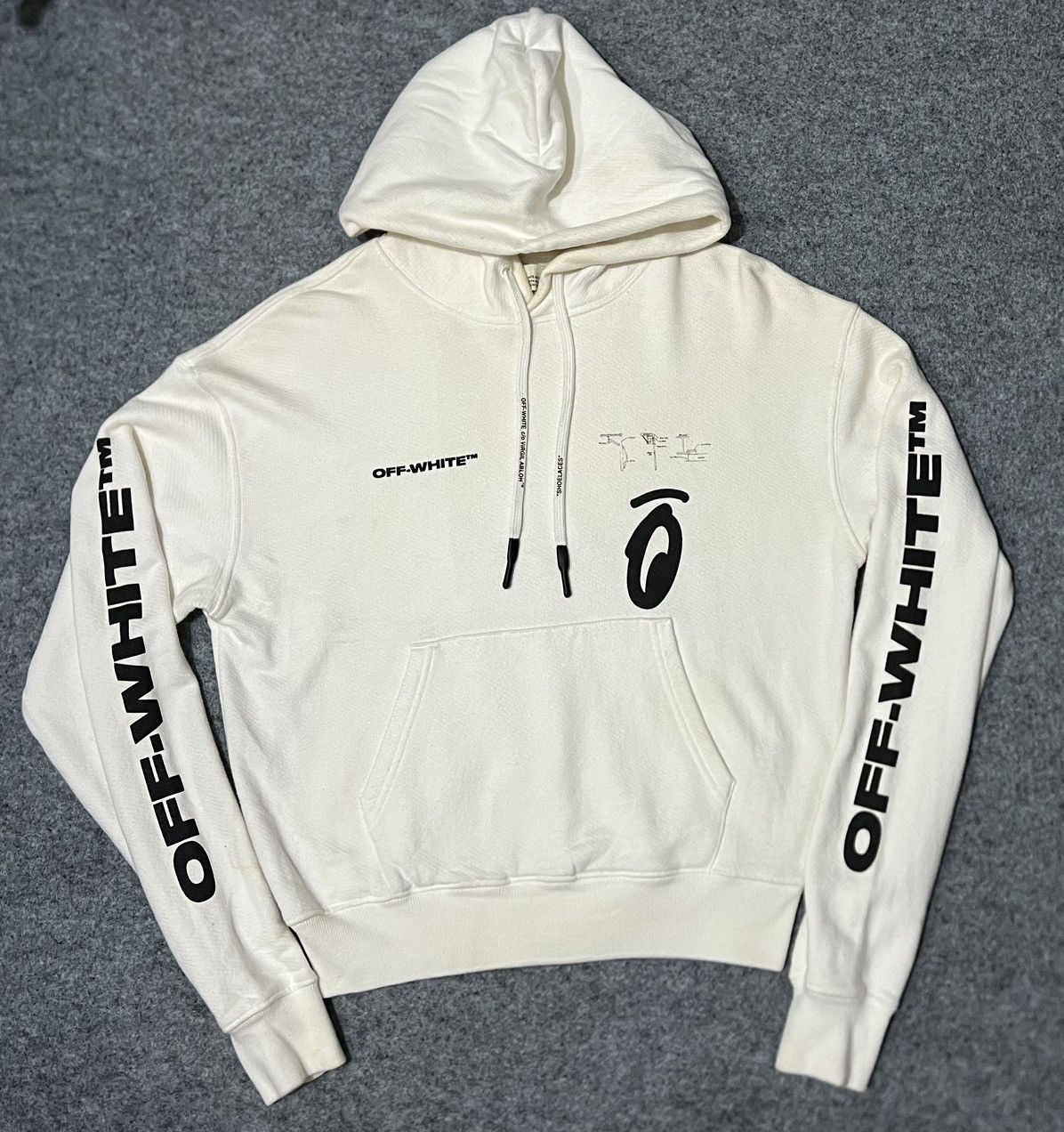 Off-White Hoodie Fleece Man Off-White Split Arrows white Size US XXS / EU 40 - 2 Thumbnail