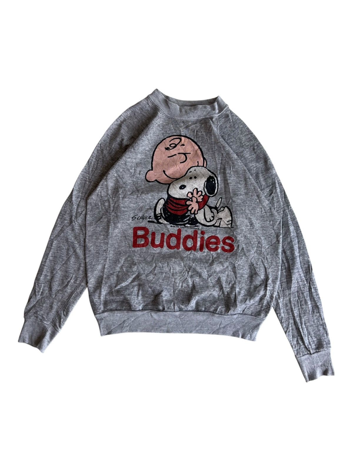 4GSELLER × Buzz Rickson's × Vintage Vtg 1970s Snoopy "Buddies" Salt & Papper Crewneck Sweatshirt Size US M / EU 48-50 / 2 - 4 Thumbnail