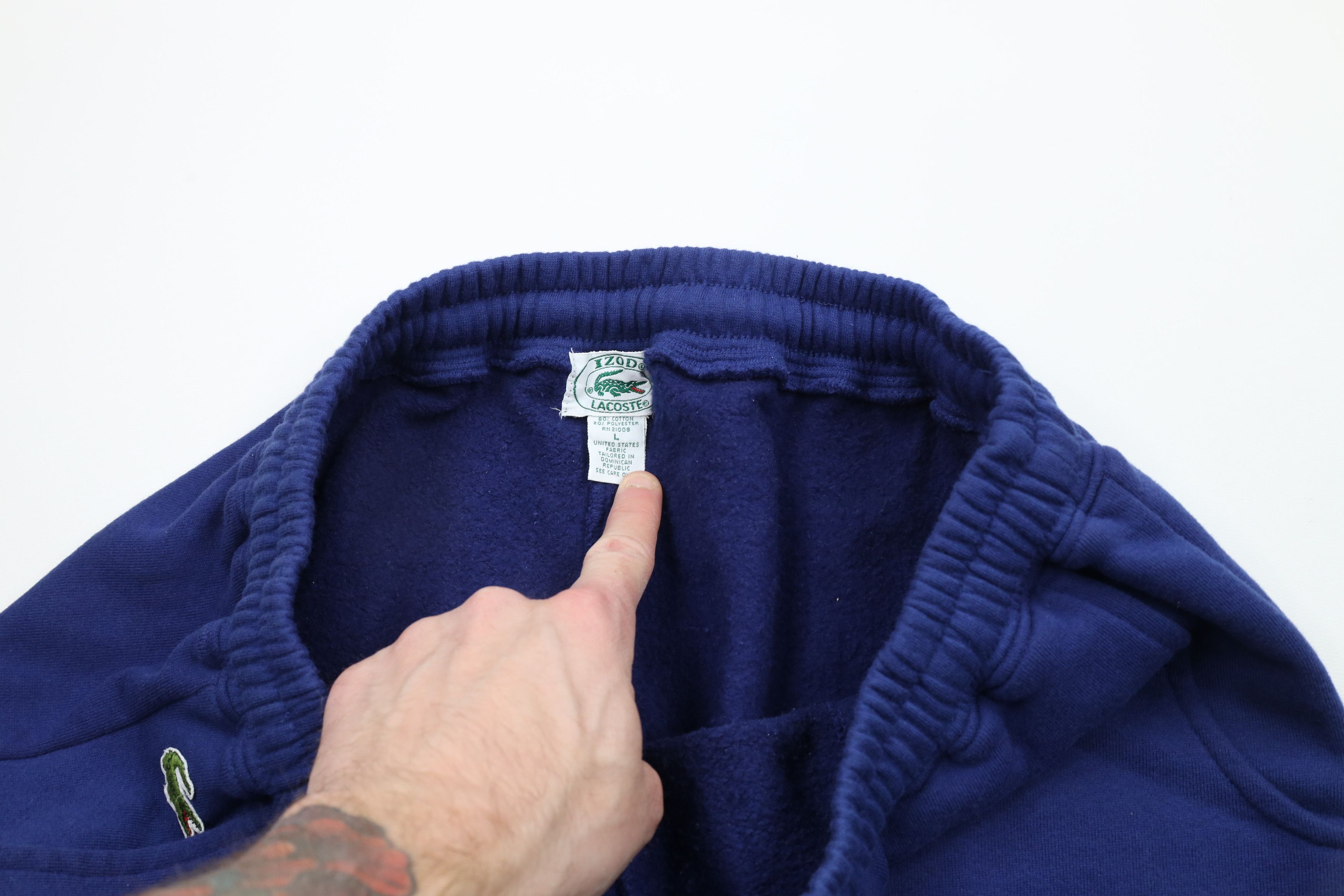 Lacoste × Vintage Vintage 90s Izod Lacoste Croc Logo Sweatpants Joggers Blue Size US 36 / EU 52 - 8 Thumbnail