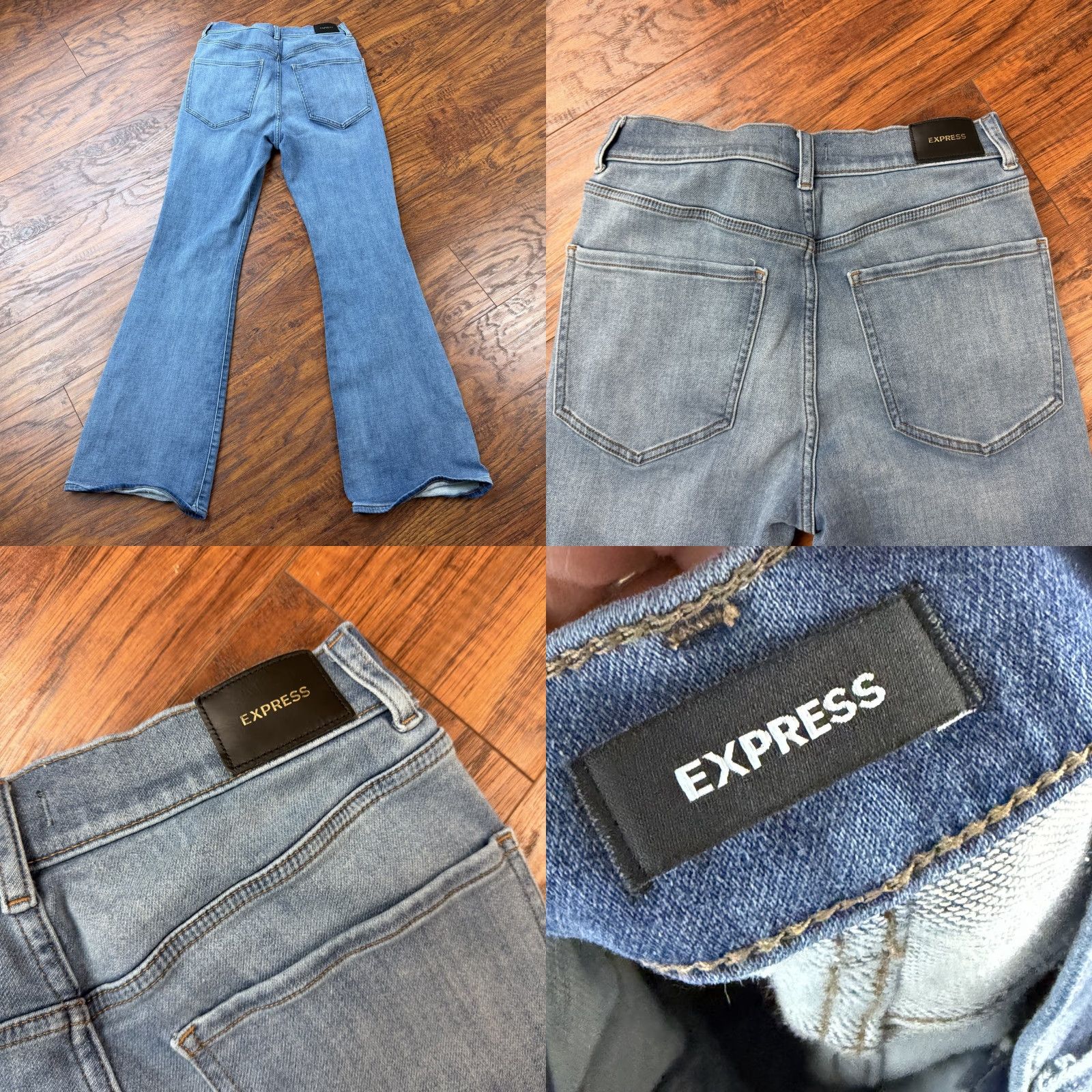 Express Express Jeans Womens 10 R Flare High Rise Stretch Medium Wash Denim 27x31 Blue 27 31 Jeans Womens 10R Flared denim stretch high rise brands Express Size 32" / US 10 / IT 46 - 8 Thumbnail