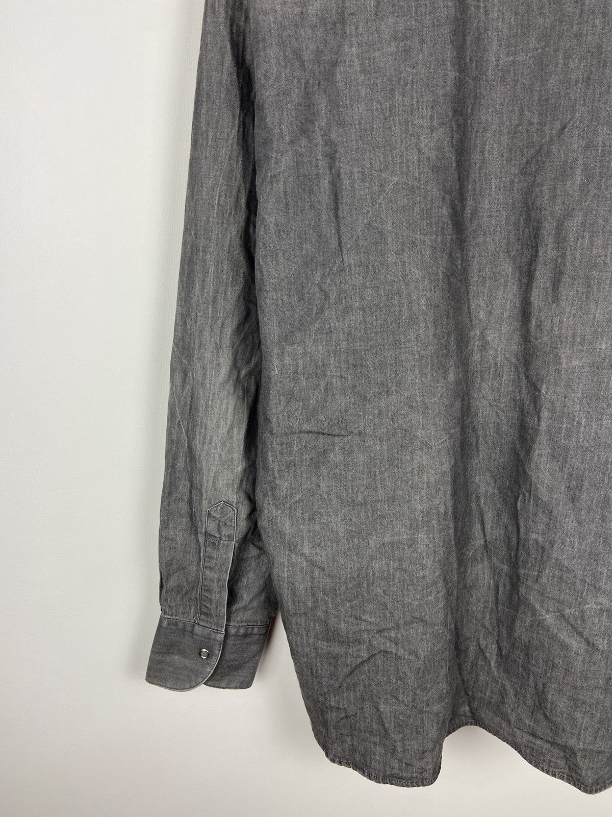 Designer × MCM Vintage MCM Faded Gray Mens Luxury Button Shirt Logo Size US XL / EU 56 / 4 - 12 Thumbnail