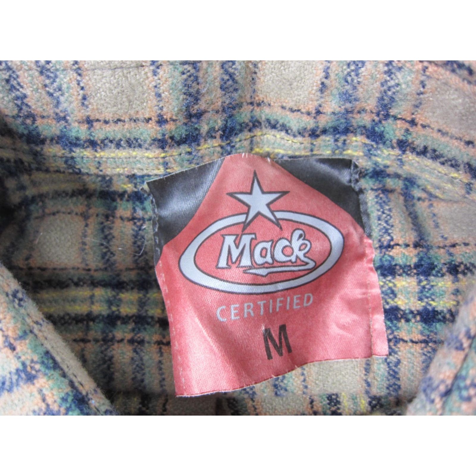 Vintage Mack Shirt Button-Up Plaid Flannel Beige Brown 90s Vintage Adult Medium Mens Shirt Size US M / EU 48-50 / 2 - 4 Thumbnail