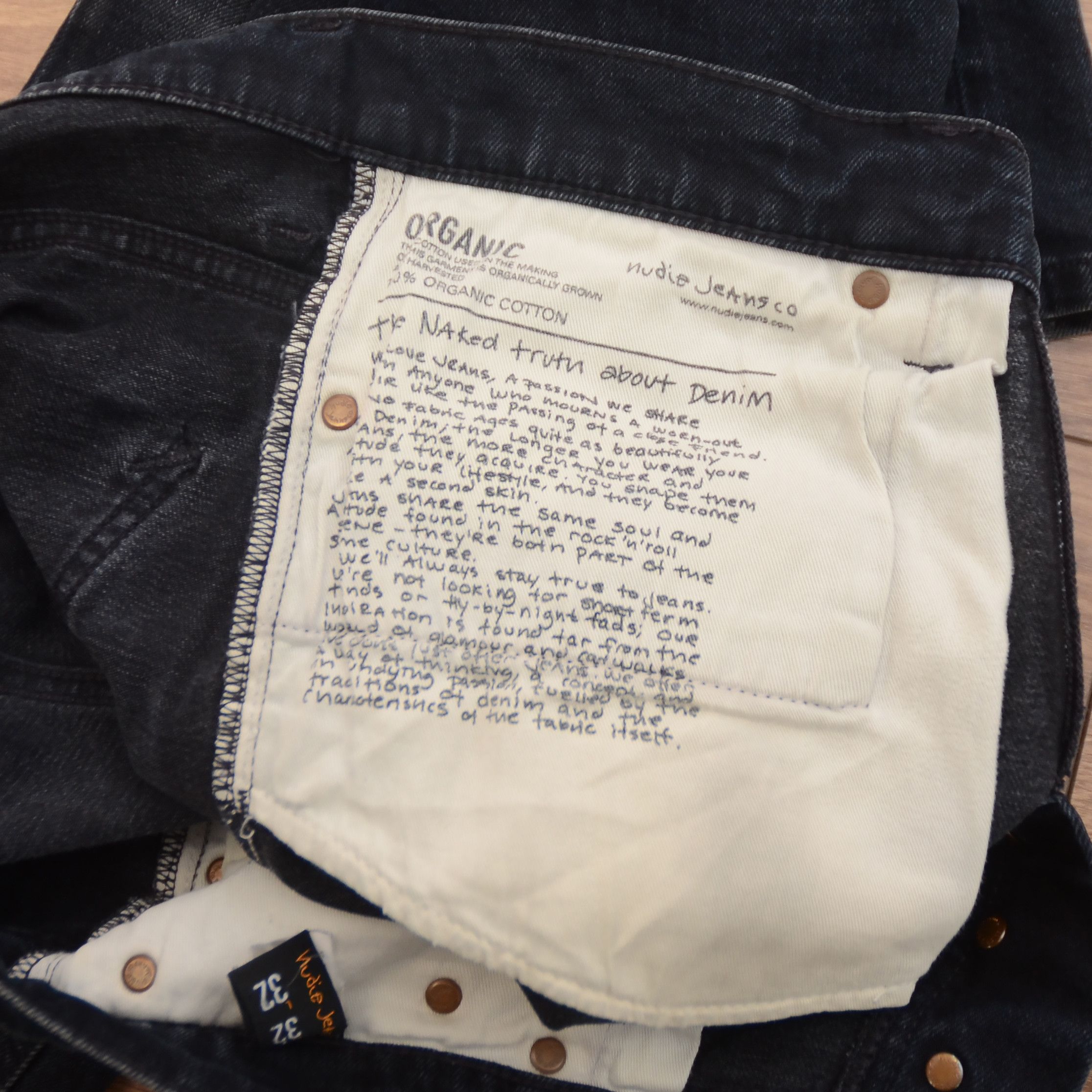 Nudie Jeans Nudie Jeans W32 Black Dark Cove Grim Tim Organic Cotton Slim Size US 32 / EU 48 - 13 Thumbnail