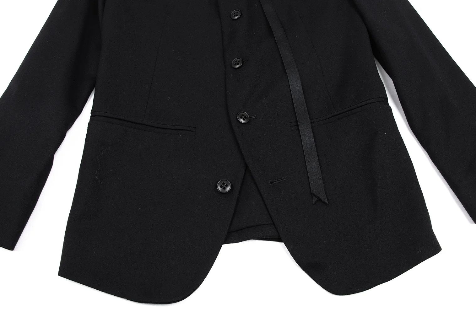 Ann Demeulemeester Wool Strap Design Jacket in Black, Size XXS Size US XXS / EU 40 - 9 Thumbnail