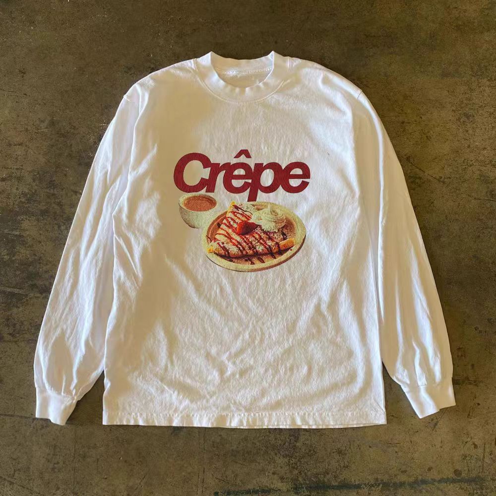 Japanese Brand × Jean White retro sandwich print cotton long sleeve tee Size US L / EU 52-54 / 3 - 1 Thumbnail