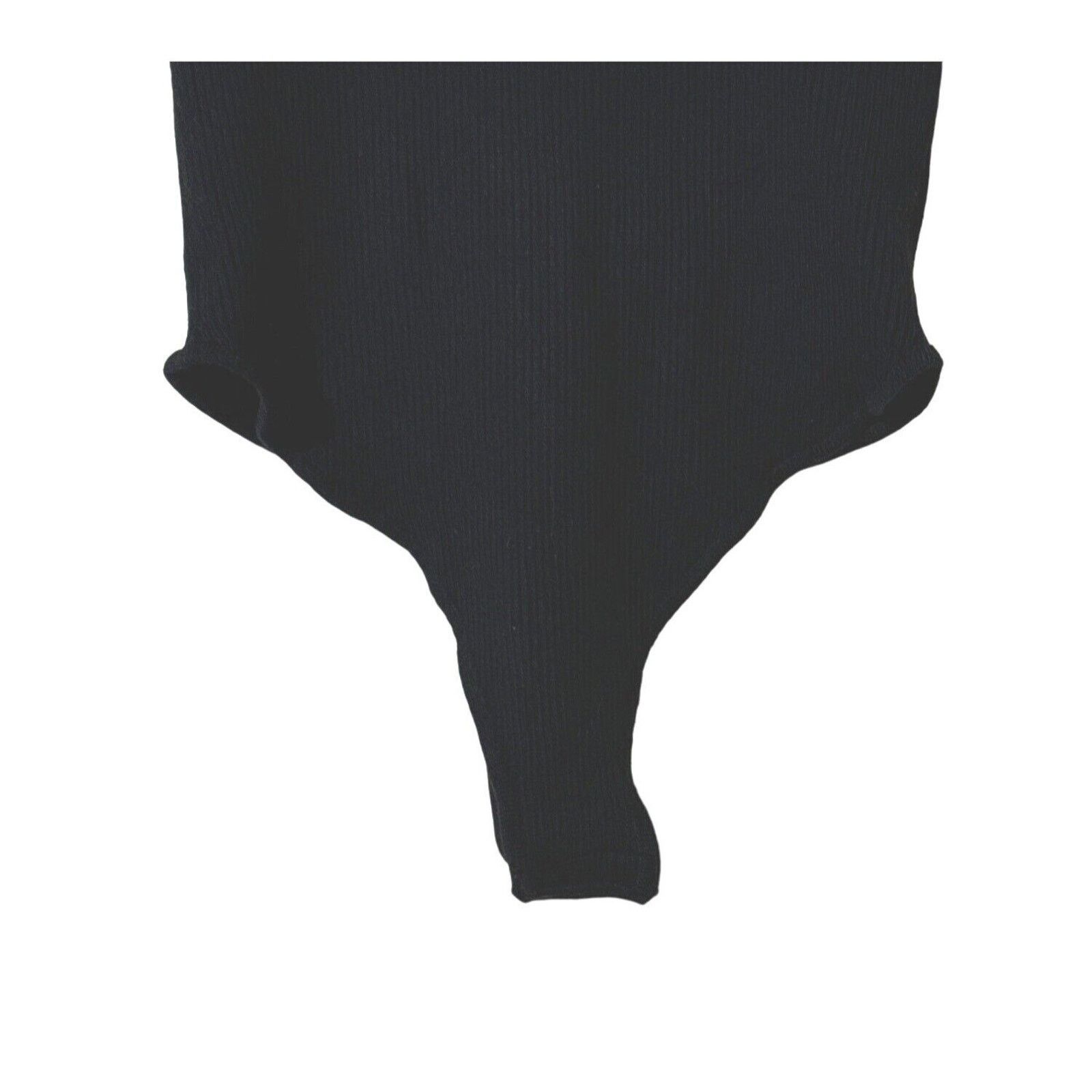 DKNY DKNY Black Ribbed Henley Long-Sleeve Bodysuit Medium Size L / US 10 / IT 46 - 4 Thumbnail