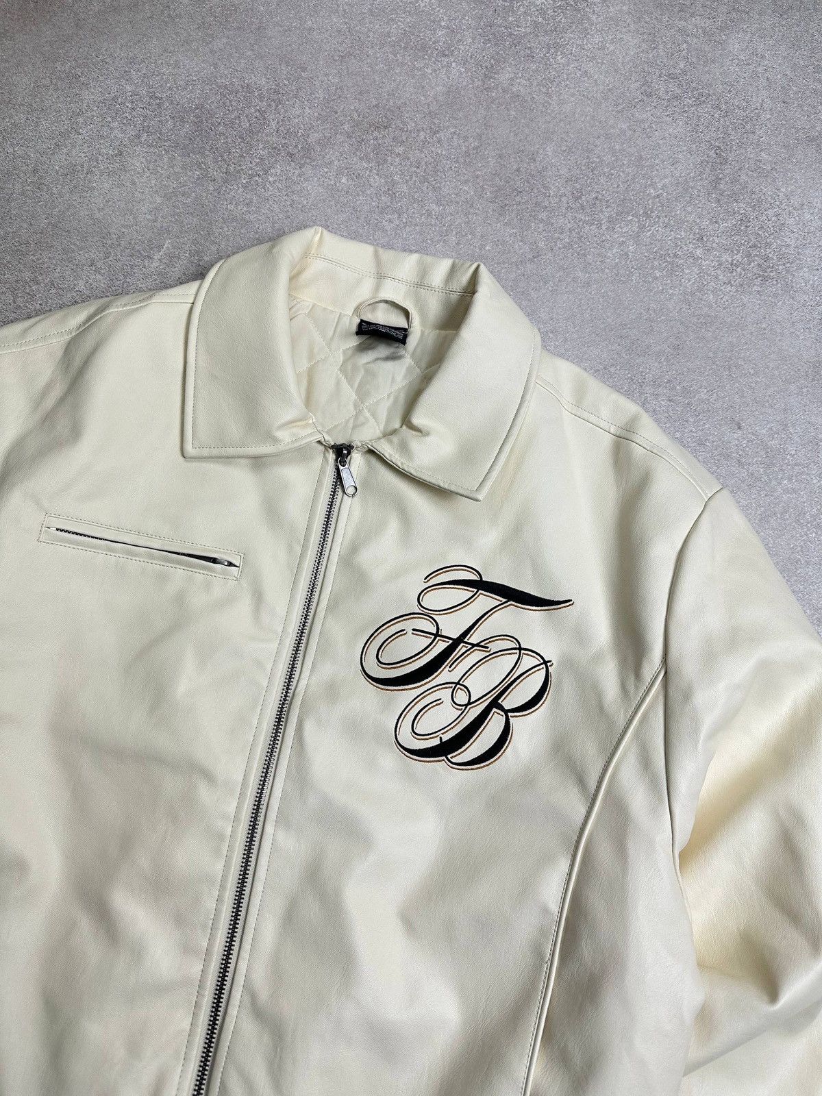 Fubu Vintage Fubu JNCO Style White Leather Bomber Jacket M Size US M / EU 48-50 / 2 - 3 Thumbnail