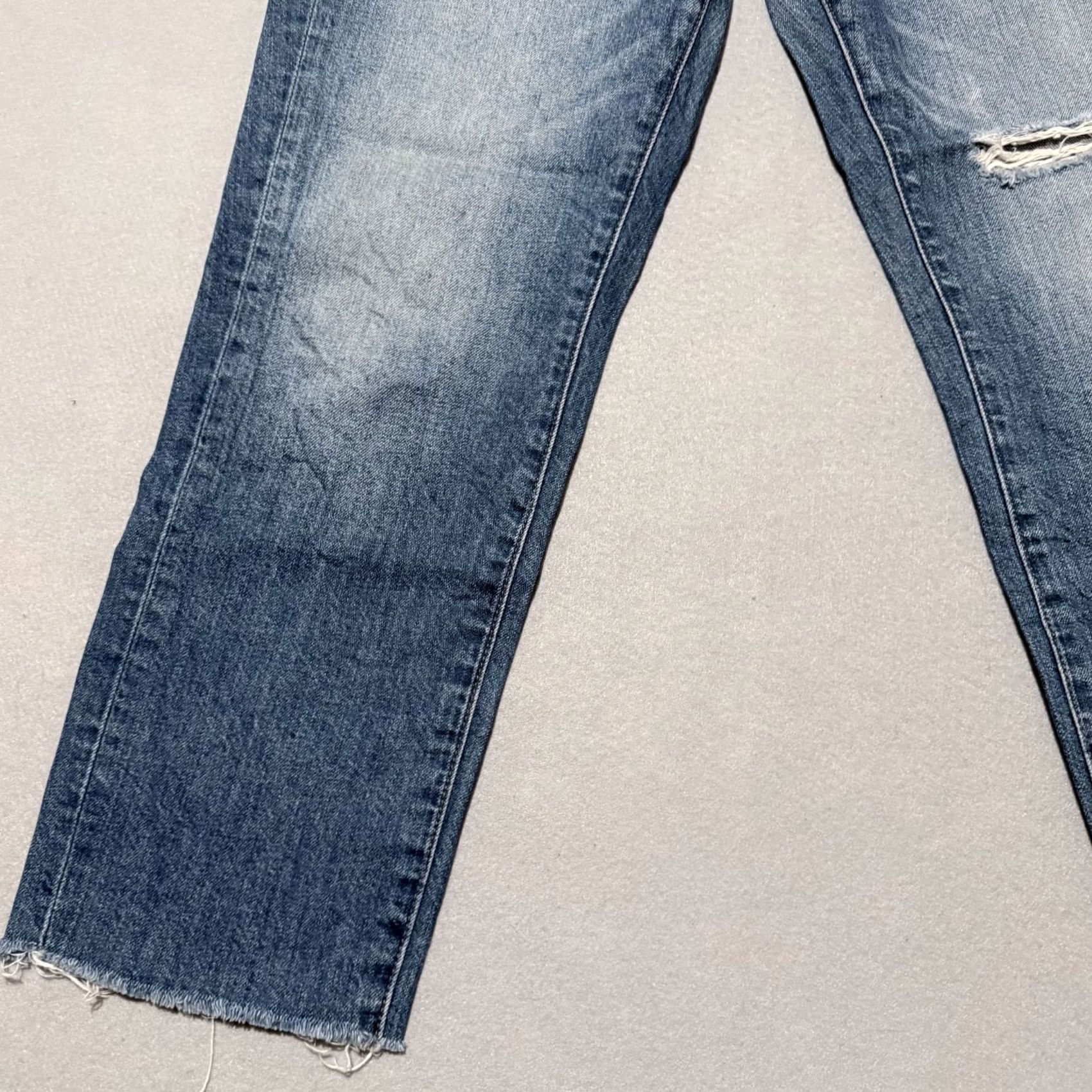 Banana Republic VINTAGE Banana Republic Jeans Women's Blue Denim Frayed Distressed Straight - 27 Size 27" / US 4 / IT 40 - 5 Thumbnail