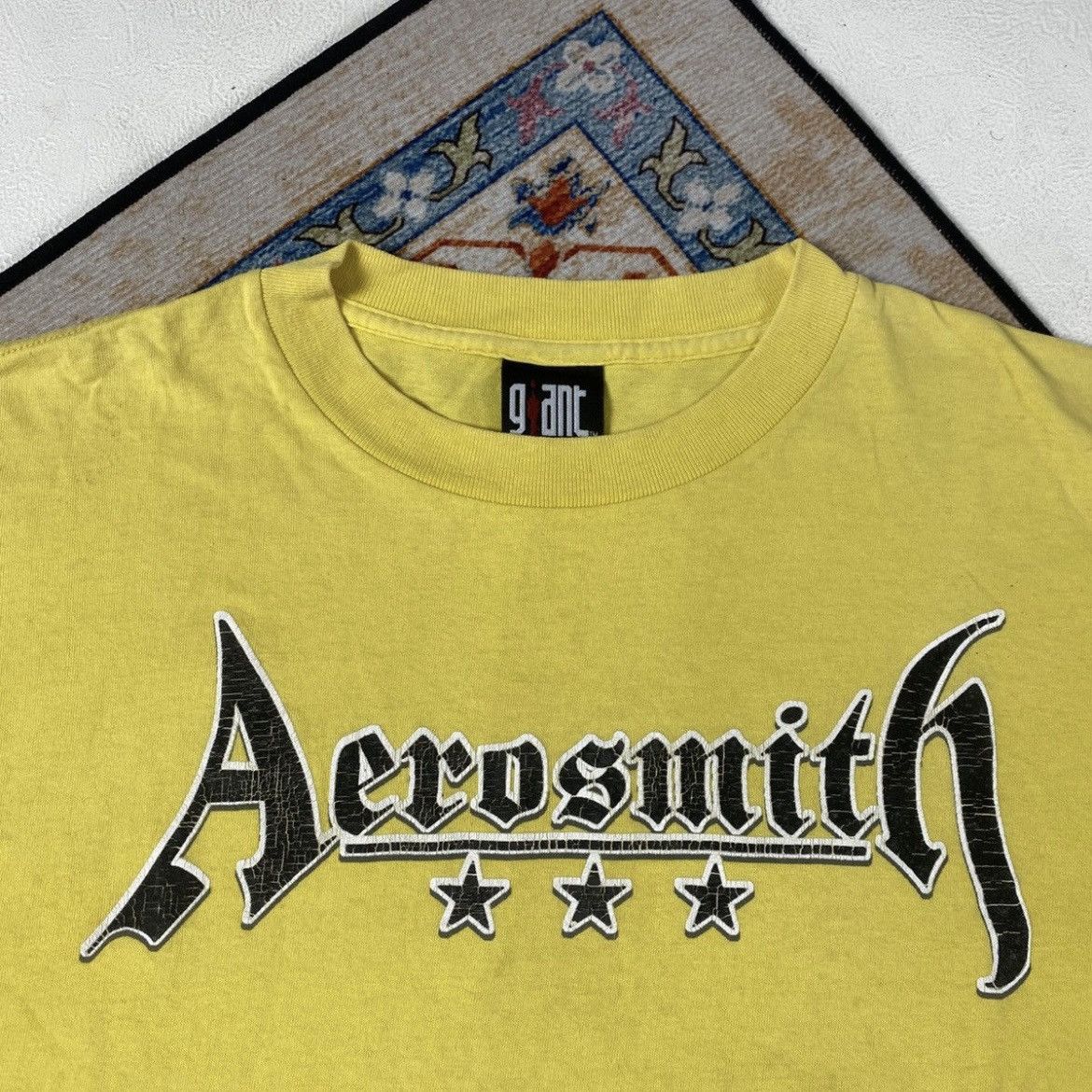 4GSELLER Vintage aero smith yellow tshirt band Size US M / EU 48-50 / 2 - 2 Thumbnail