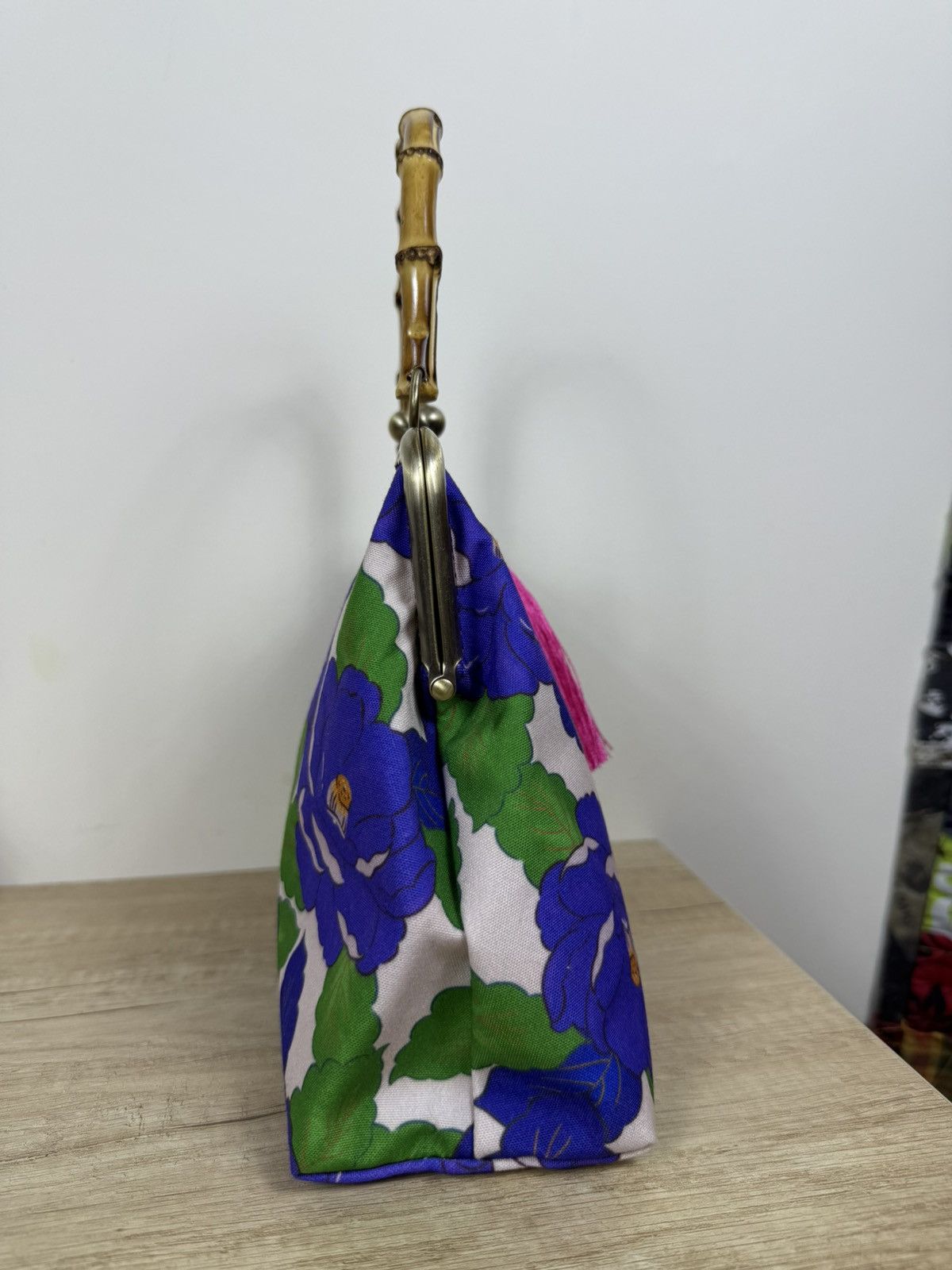 Other Vintage Handbag Bamboo Handle Kiss Lock Purse One of One Size ONE SIZE - 5 Thumbnail