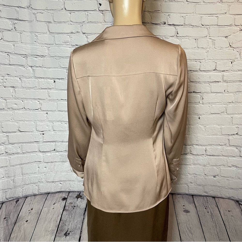 Elie Tahari NWT New $245 Elie Tahari Silk Ruched Front Beige Blouse Siz Size S / US 4 / IT 40 - 4 Thumbnail