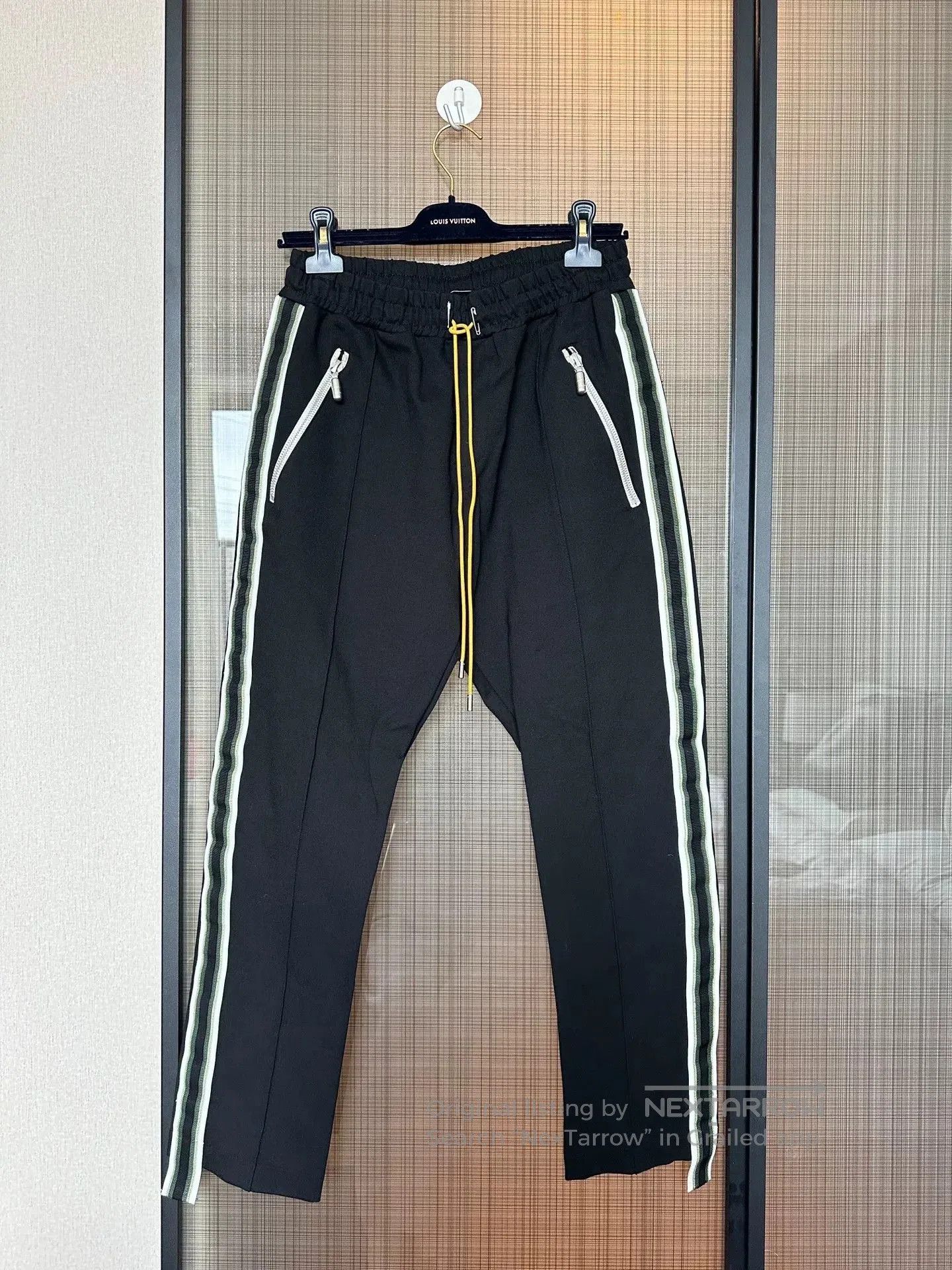 Rhude black striped track pants for men. Size US 34 / EU 50 - 1 Thumbnail