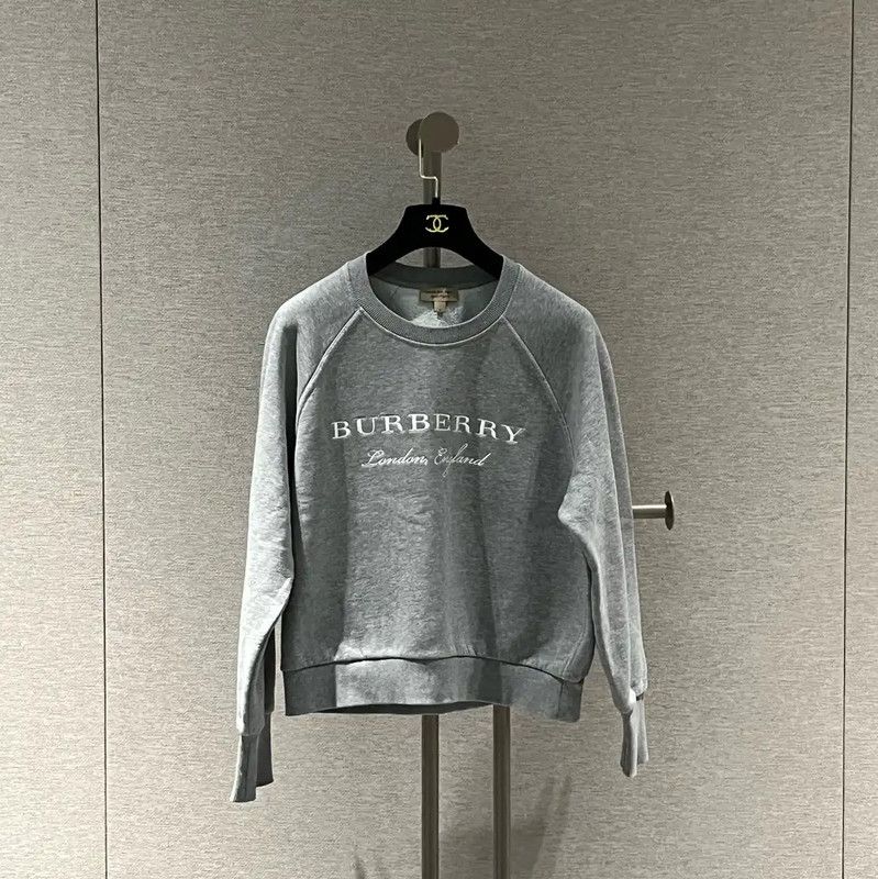 Burberry Burberry Gray Logo Cotton Long Sleeve Sweatshirt Size M / US 6-8 / IT 42-44 - 1 Thumbnail