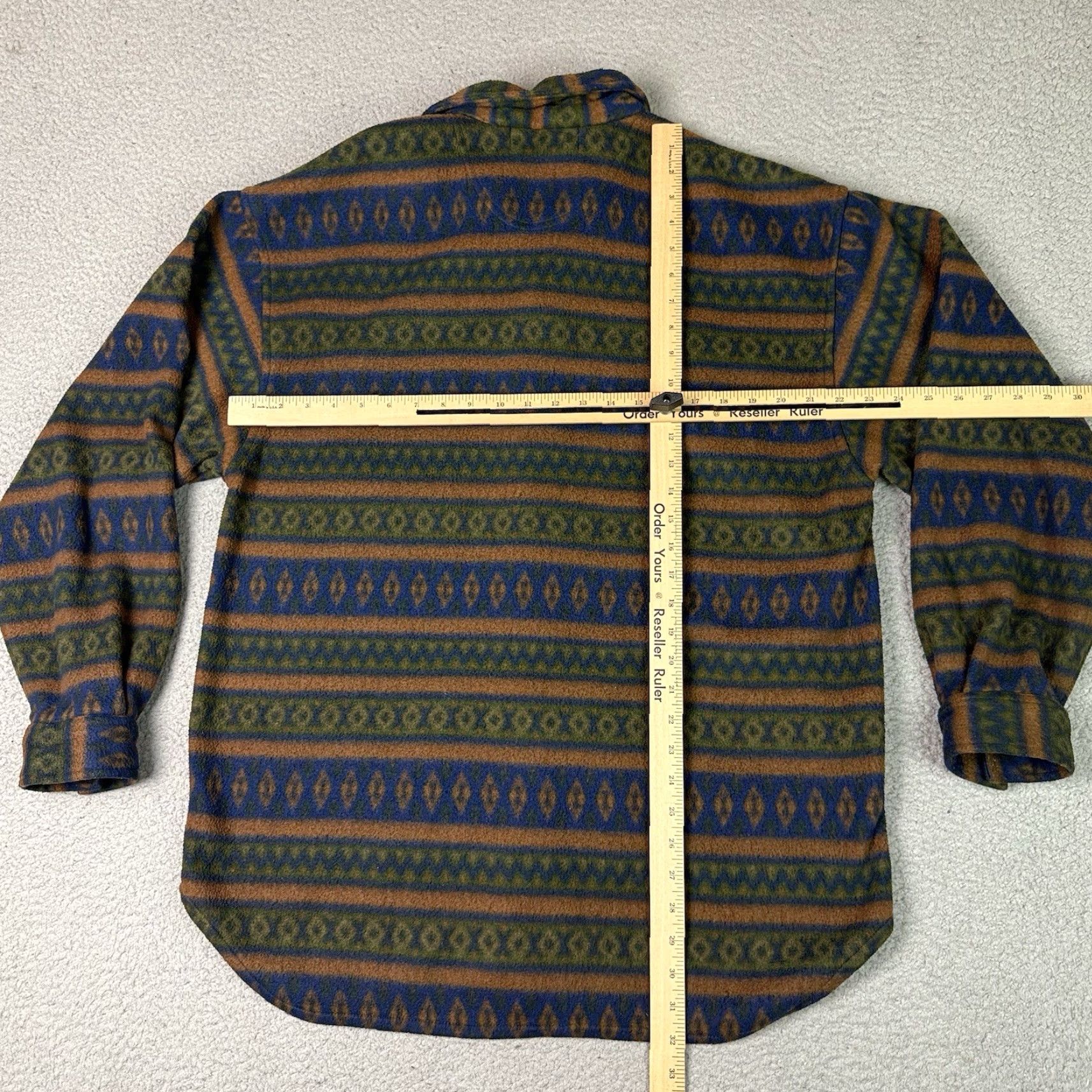 Anchor Blue VINTAGE Anchor Blue Shirt Mens L Green Geometric Fleece 90s Hipster Grunge Aztec Button Long Sleeve Size US L / EU 52-54 / 3 - 5 Thumbnail